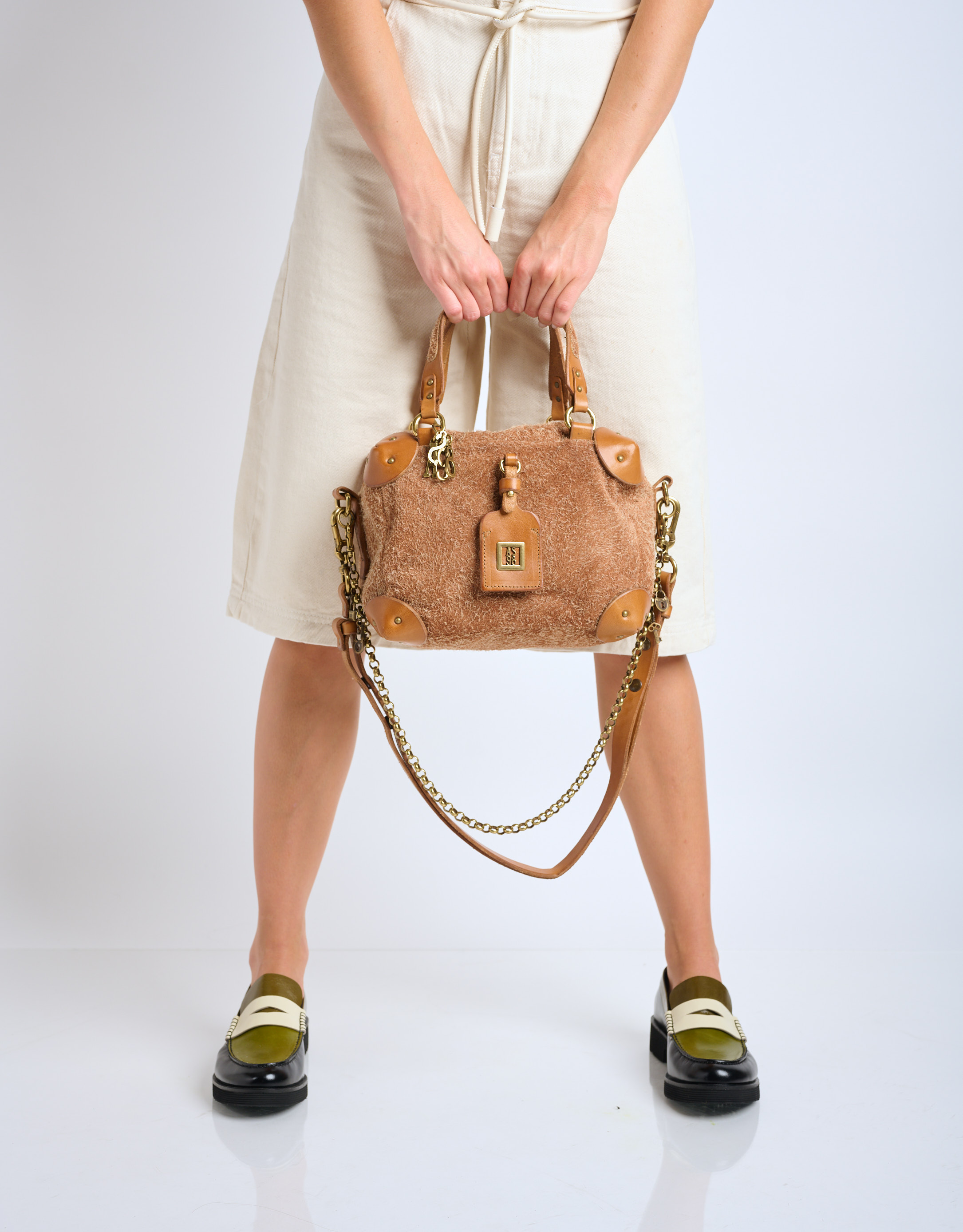 נעלי נשים - A.S. 98 - תיק CINZIA מזמש מוברש - קאמל3