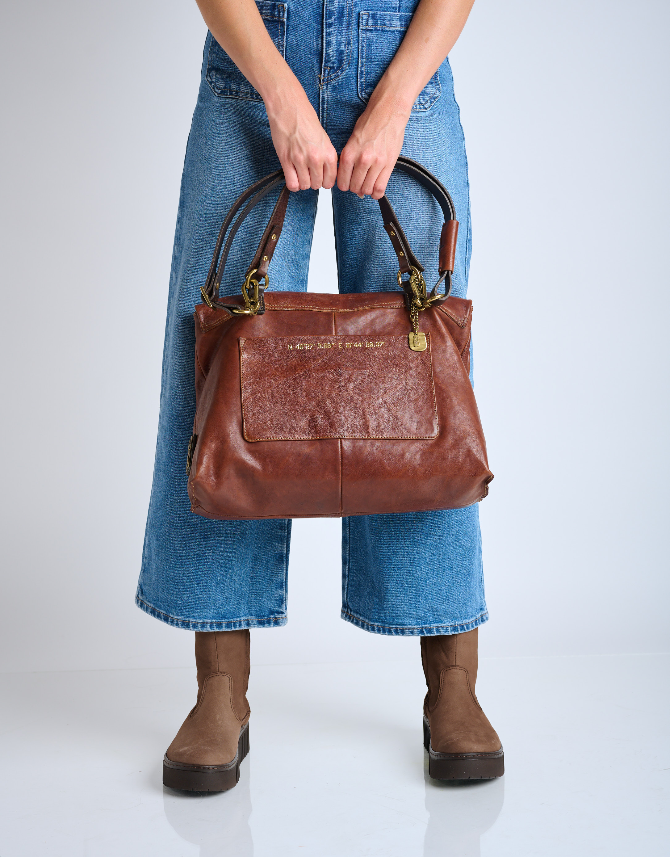 נעלי נשים - A.S. 98 - תיק צד עם ניטים LIA - חום4