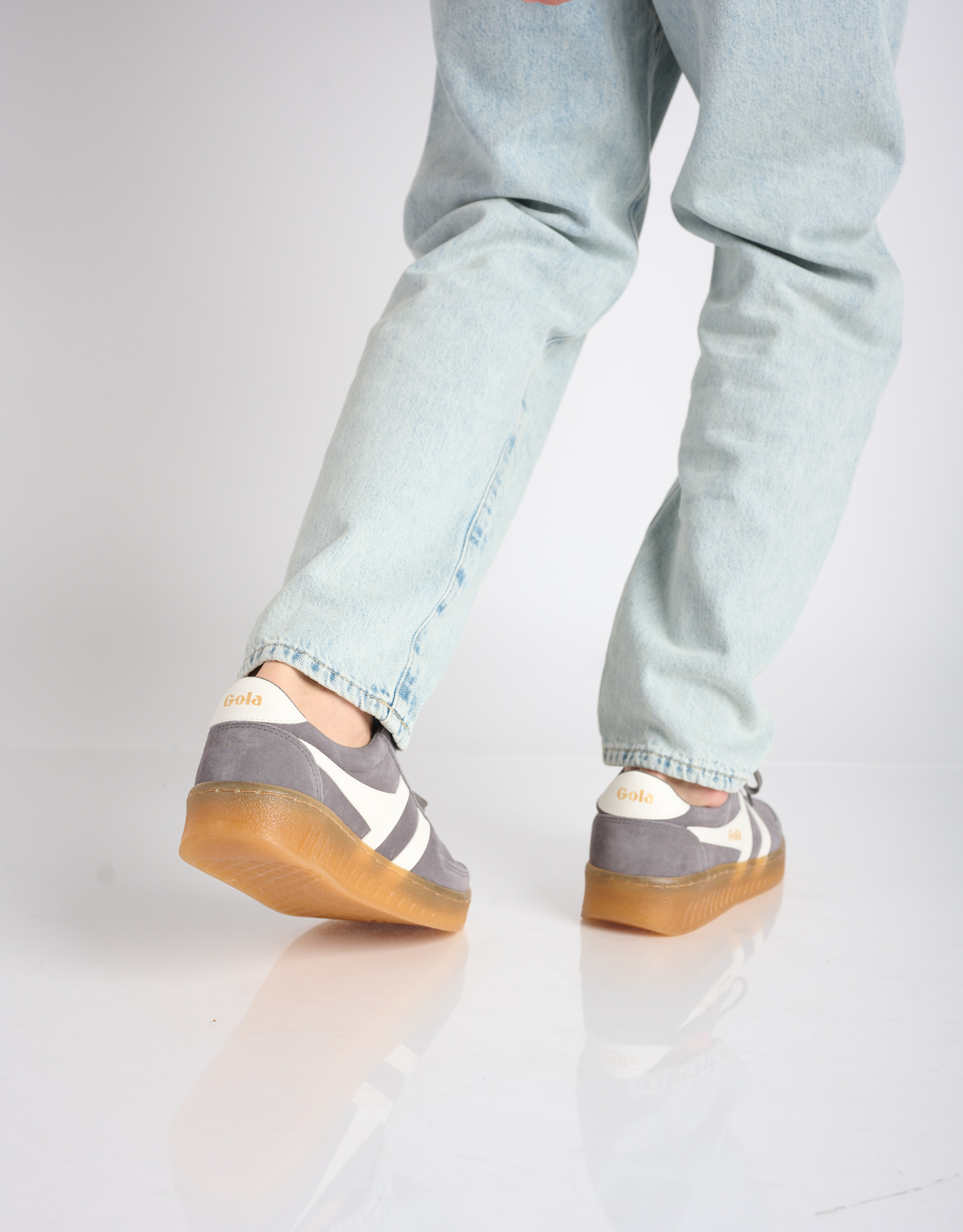 נעלי גברים - Gola - סניקרס GRANDSLAM זמש - אפור4