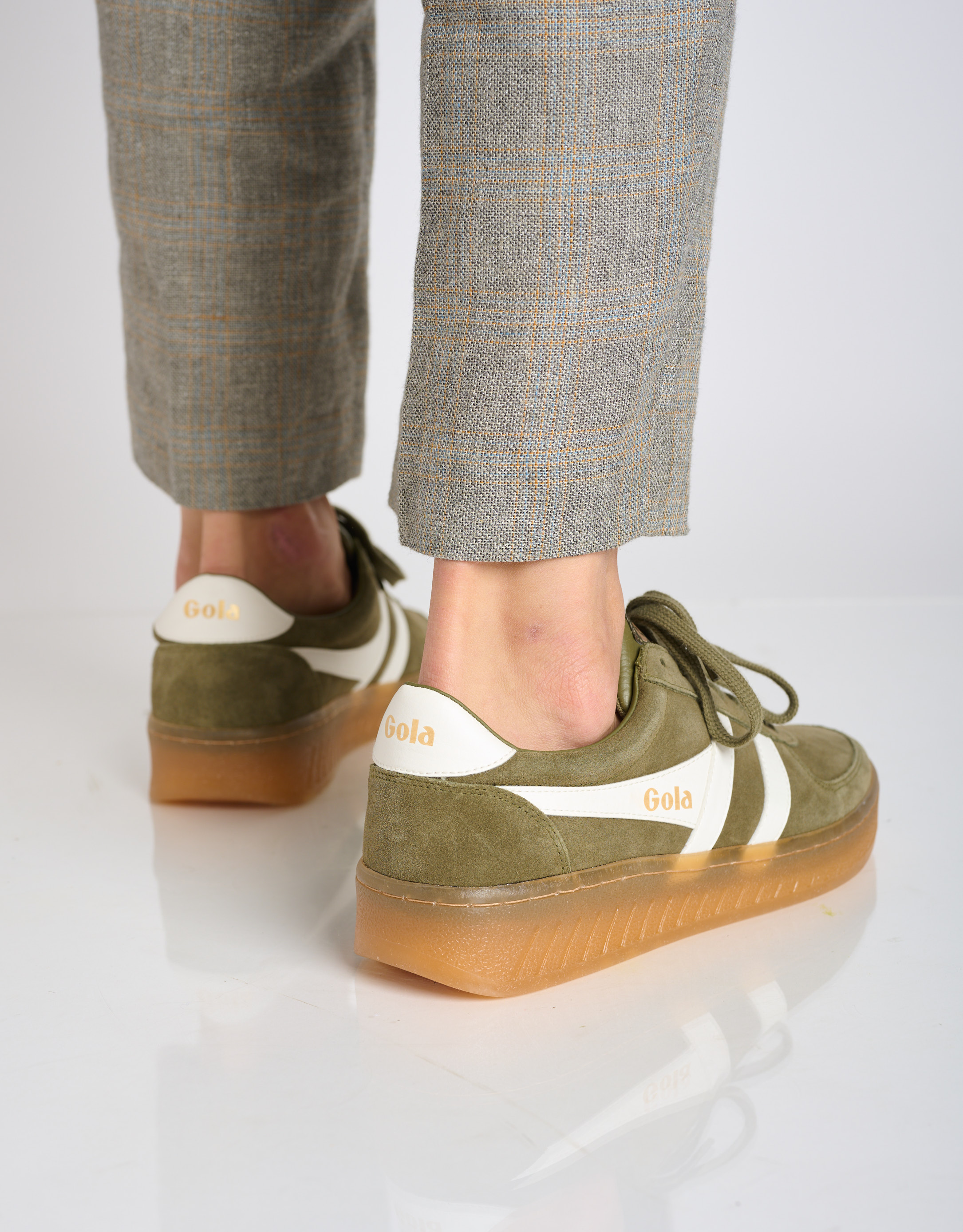 נעלי גברים - Gola - סניקרס GRANDSLAM זמש - חאקי4