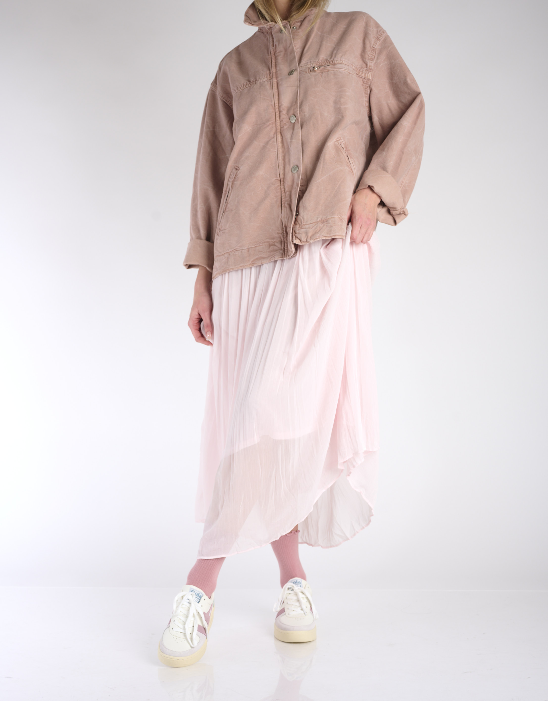 נעלי נשים - Gola - סניקרס GRANDSLAM TRIDENT - לבן   ורוד3