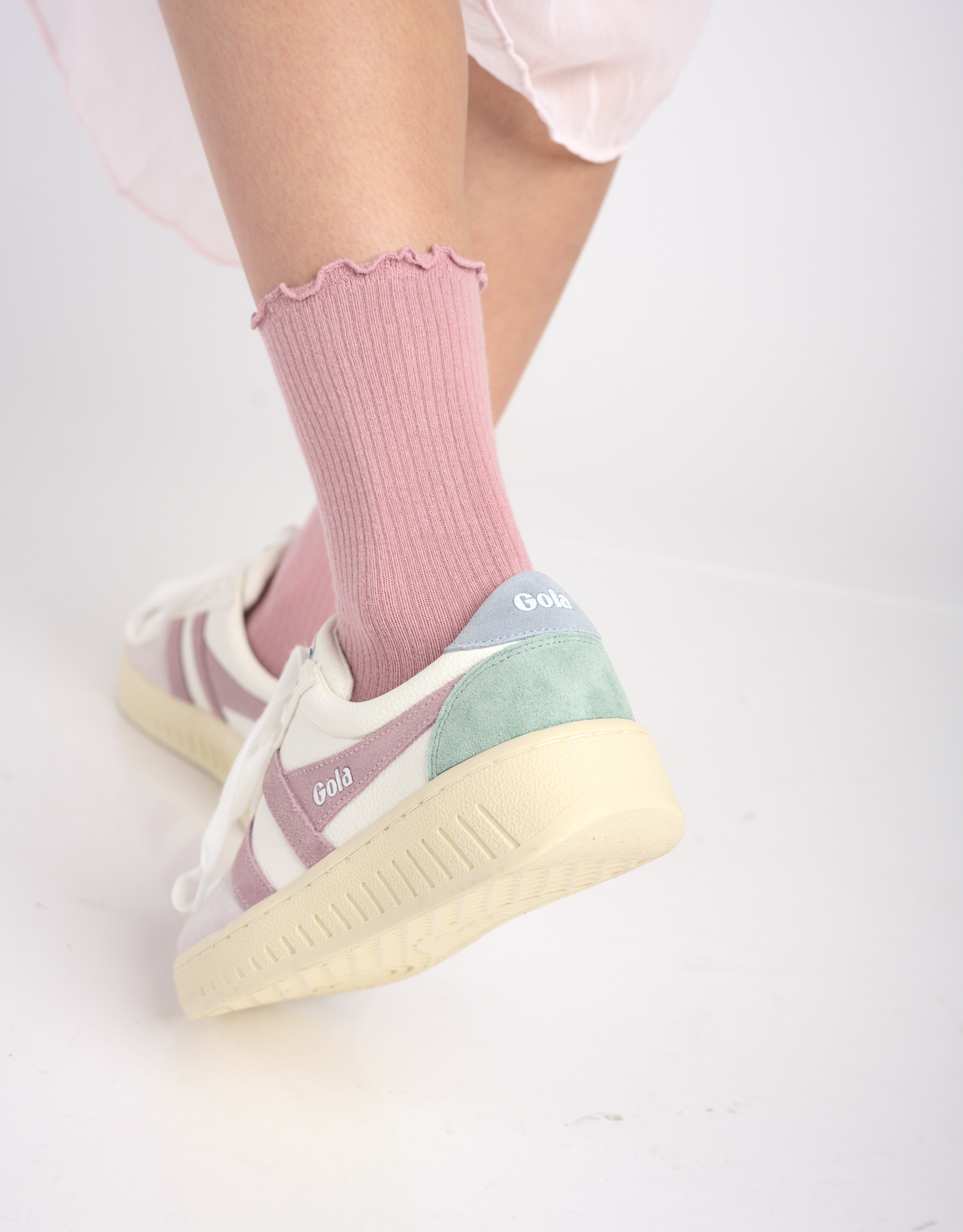 נעלי נשים - Gola - סניקרס GRANDSLAM TRIDENT - לבן   ורוד4