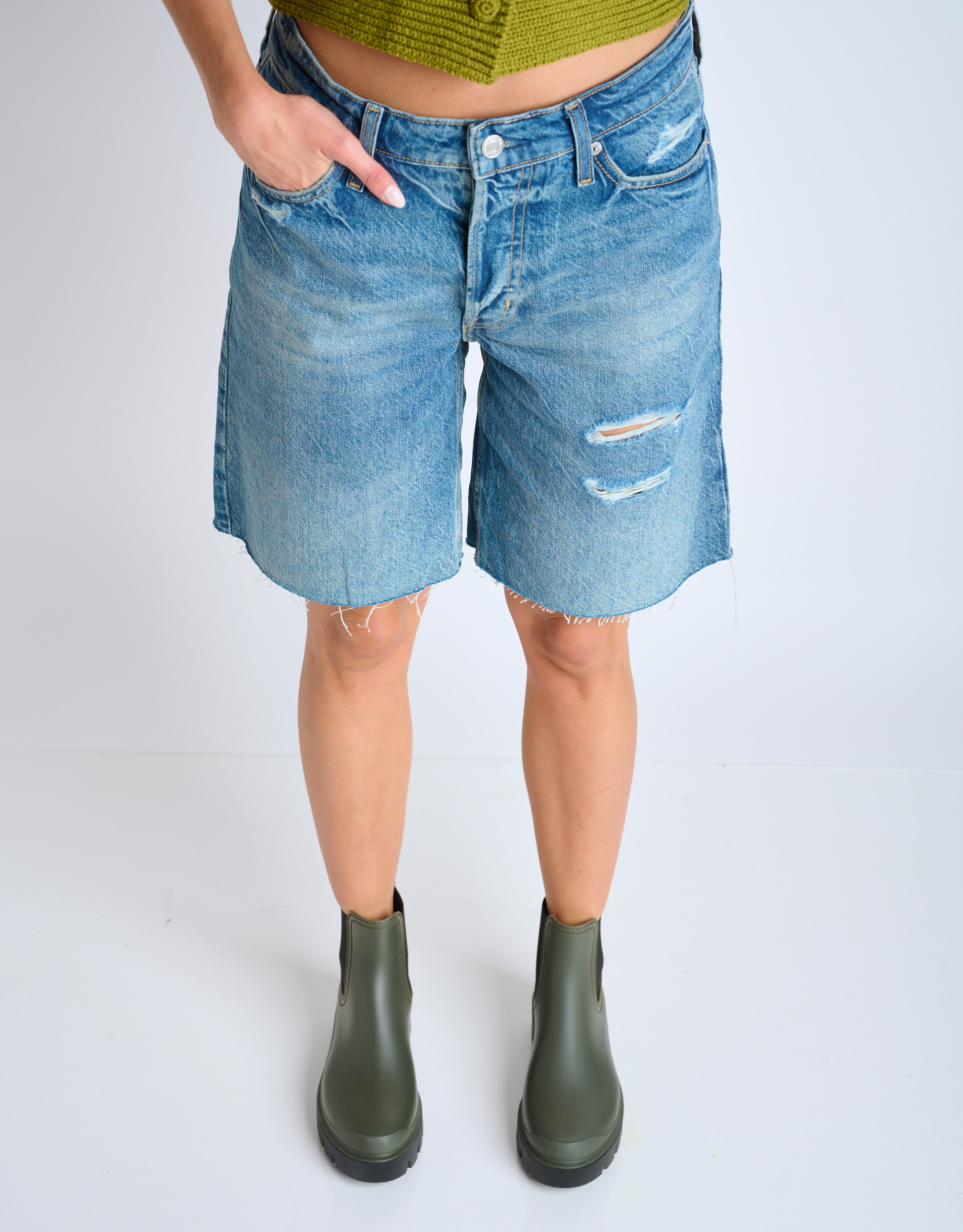 נעלי נשים - Verbenas - מגפוני צ'לסי מגומי MAE - חאקי3