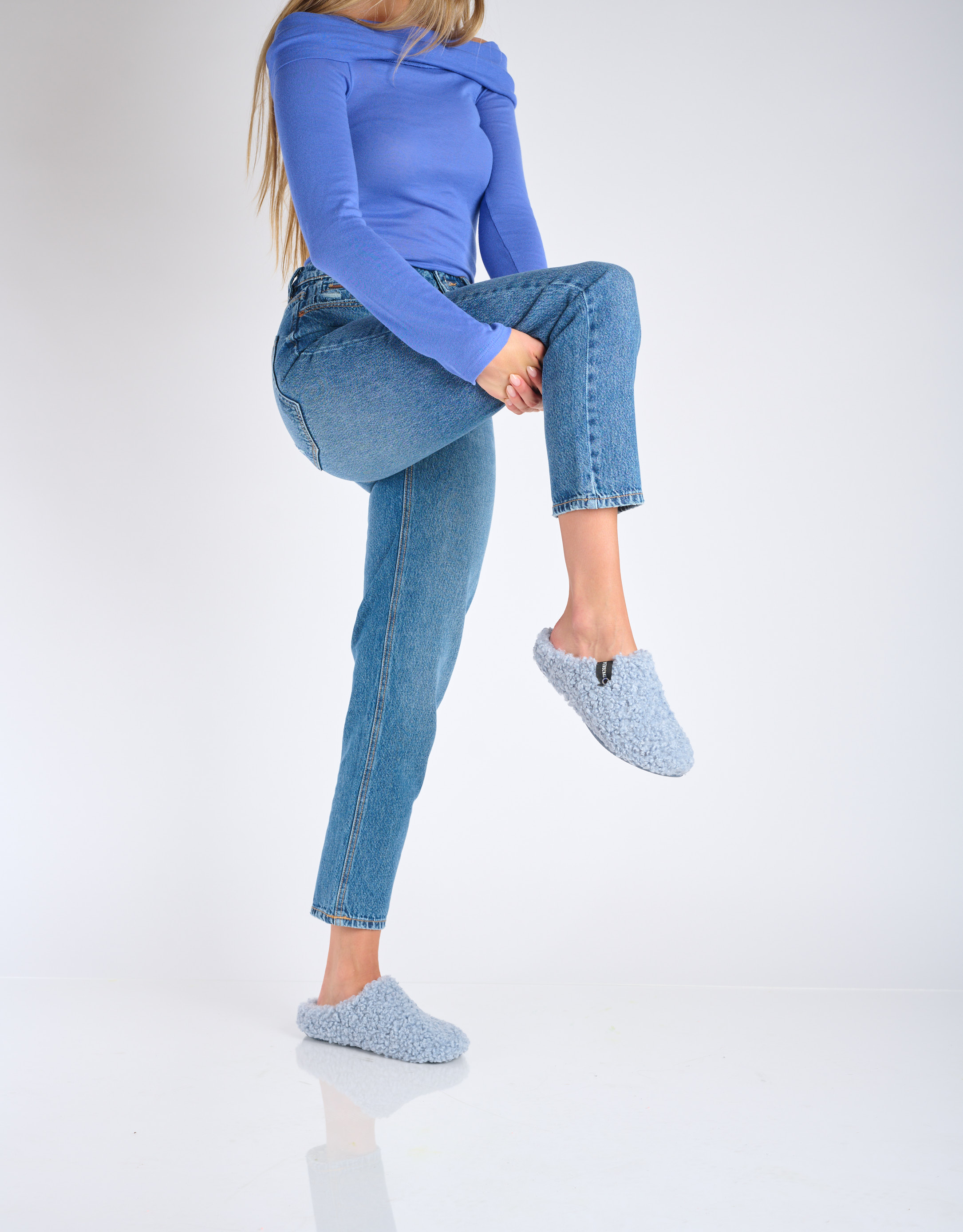 נעלי נשים - Verbenas - נעלי בית YORK CURLY - תכלת1