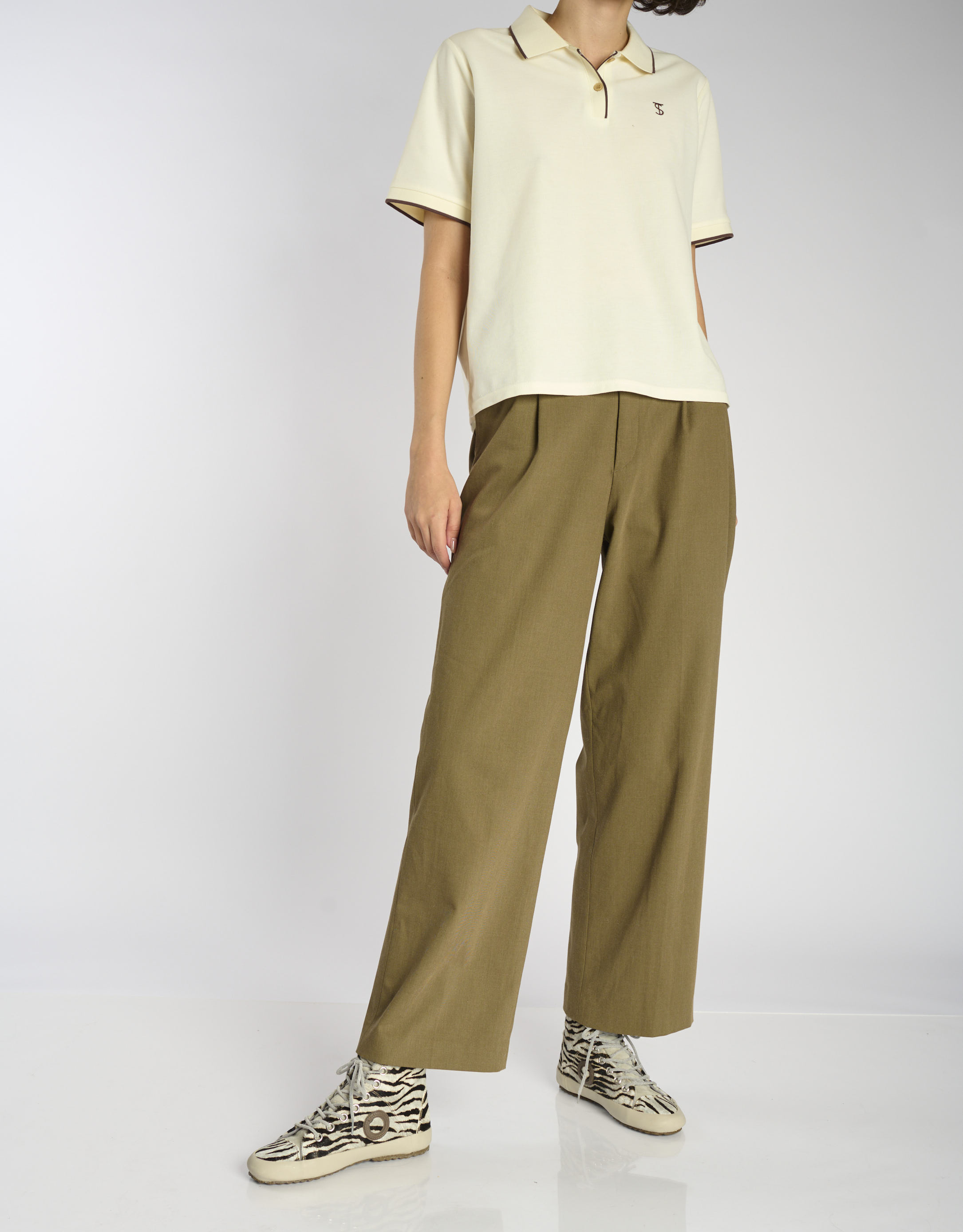 נעלי נשים - Aro - סניקרס זמש גבוהות עם הדפס - זברה3