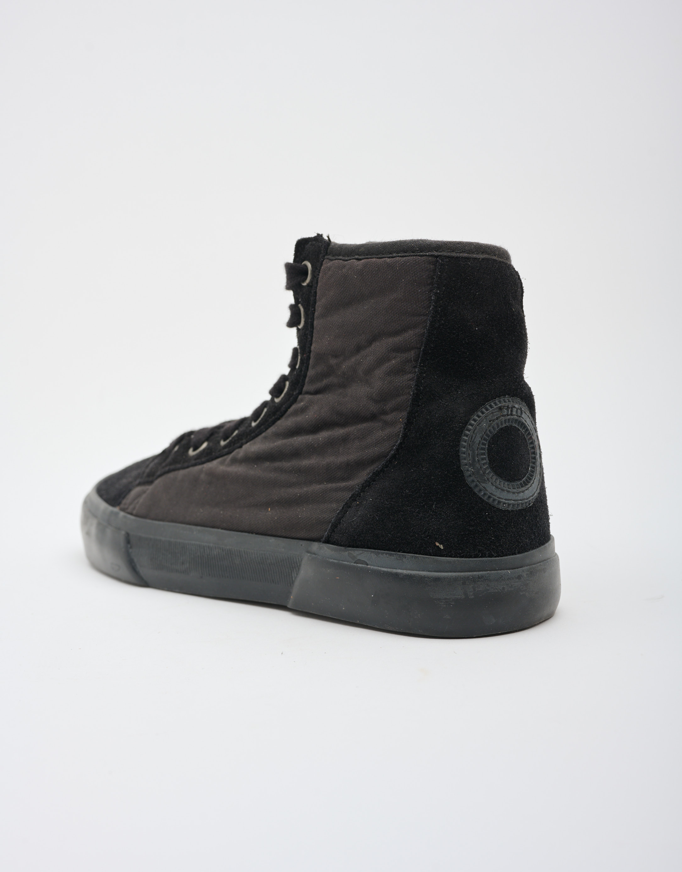 נעלי נשים - Aro - סניקרס גבוהות בד וזמש EMM - שחור2