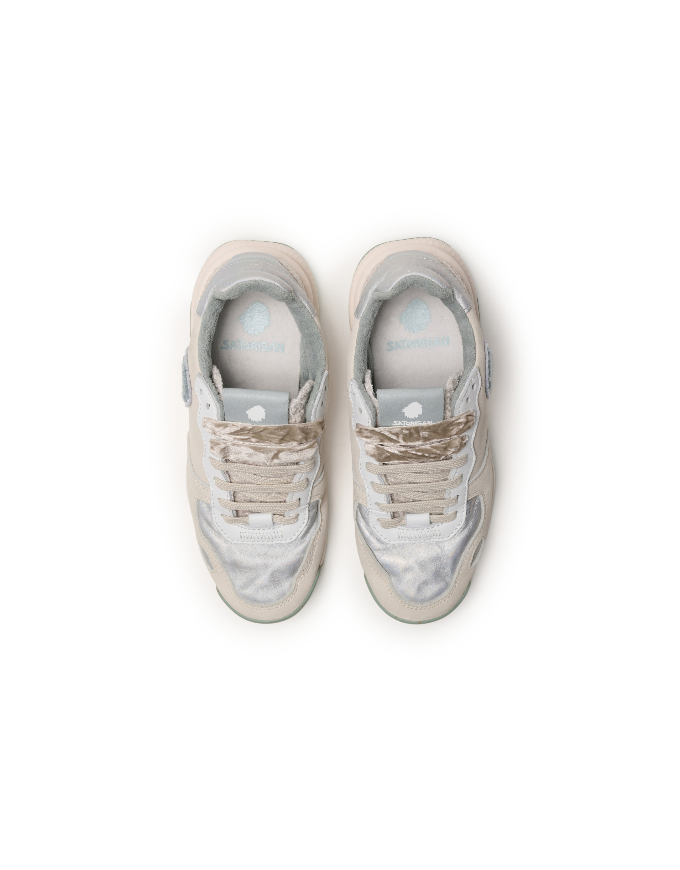 נעלי נשים - Satorisan - סניקרס עור CHACRONA - לבן   כסף3