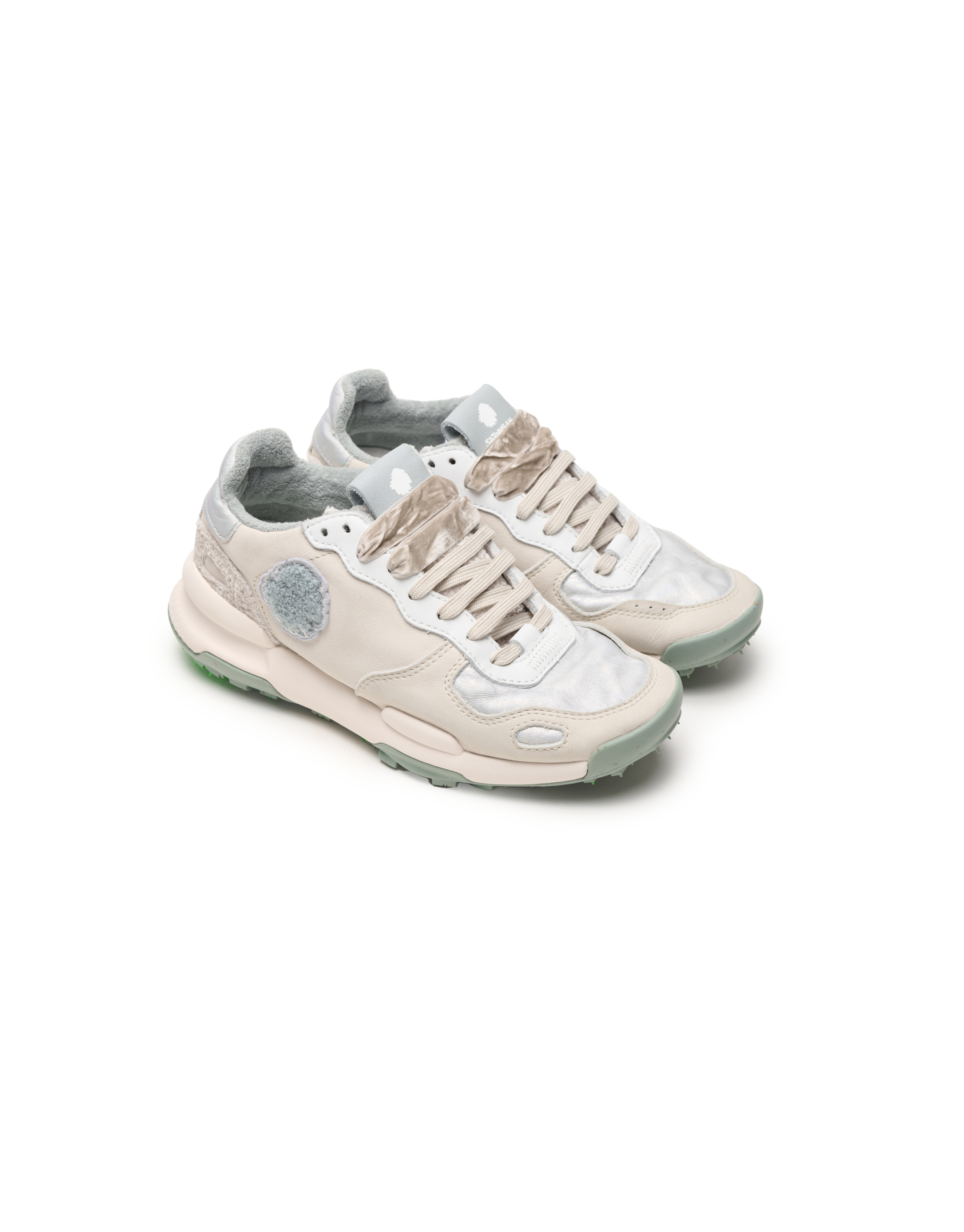 נעלי נשים - Satorisan - סניקרס עור CHACRONA - לבן   כסף4