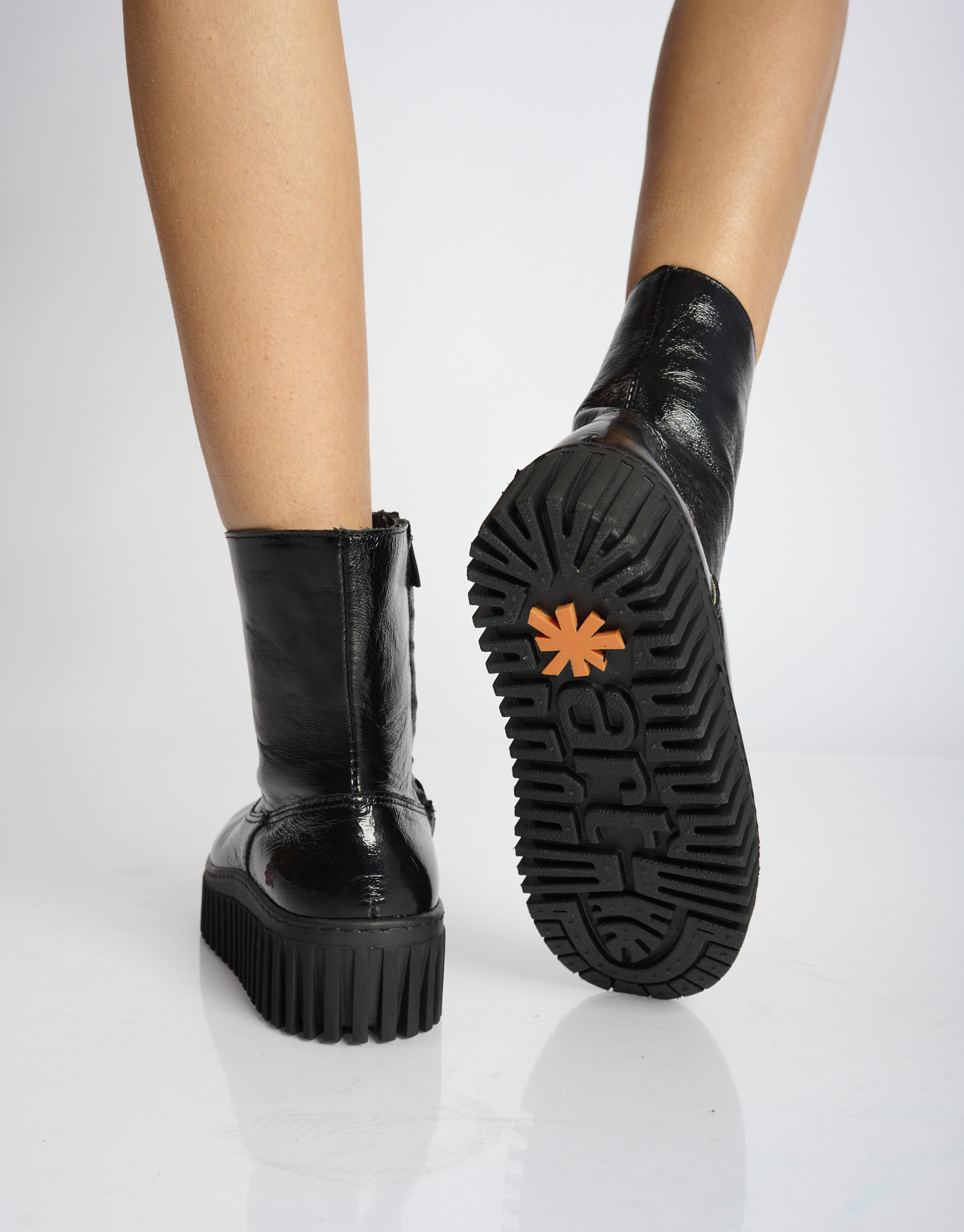 נעלי נשים - Art - מגפונים מבריקים BRIGHTON - שחור4