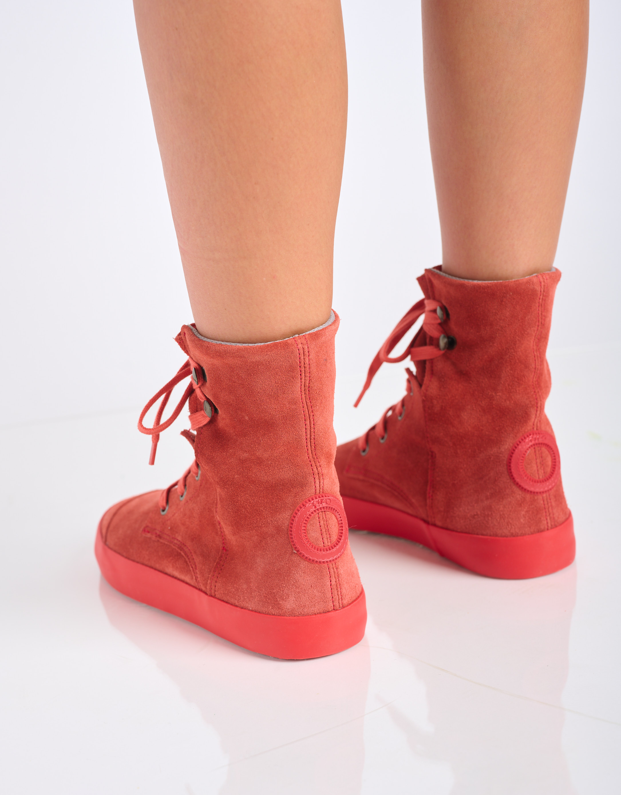 נעלי נשים - Aro - מגפונים עם שרוכים UMA - אדום4