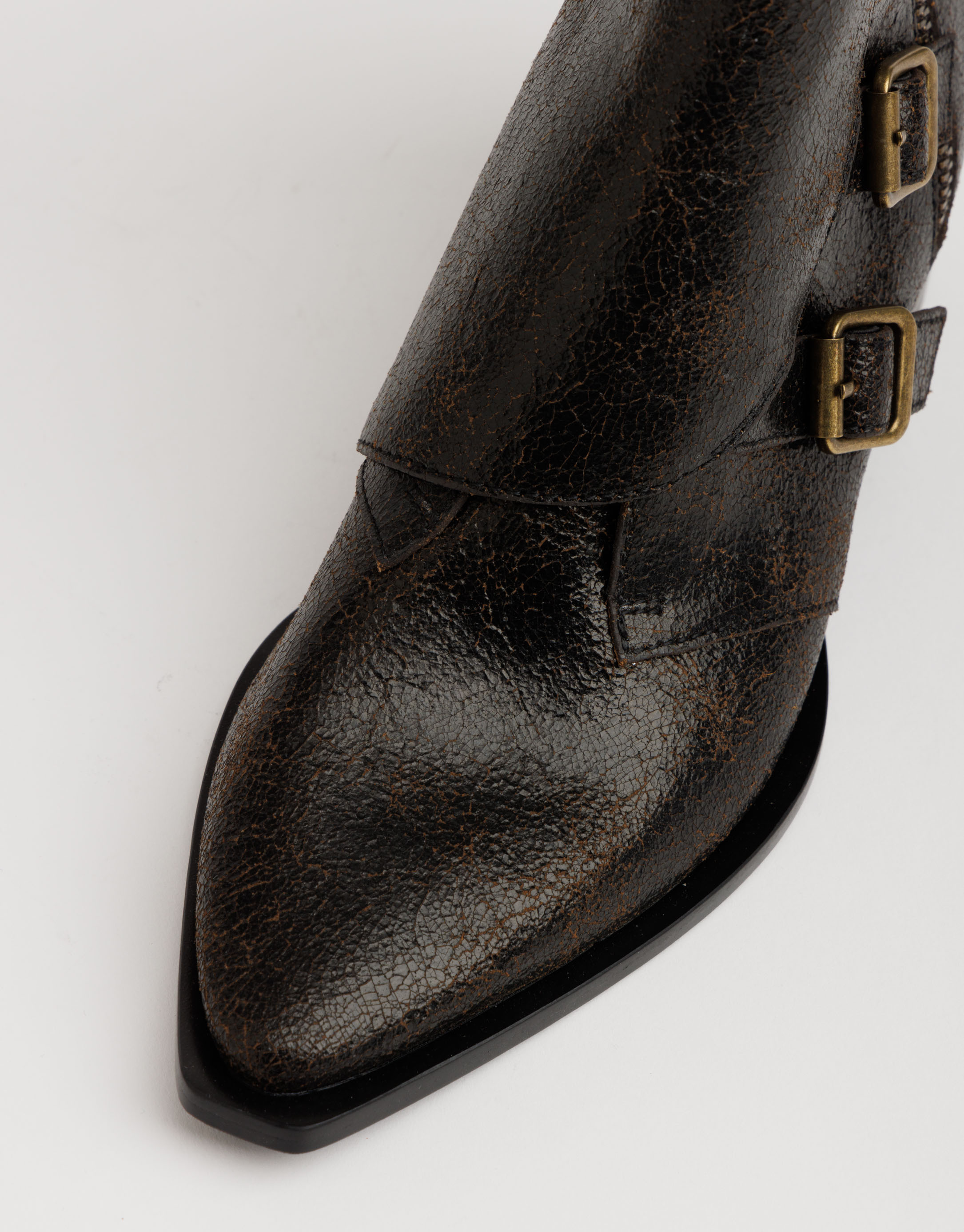 נעלי נשים - Jeffrey Campbell - מגפוני עור DUCKI - חום3