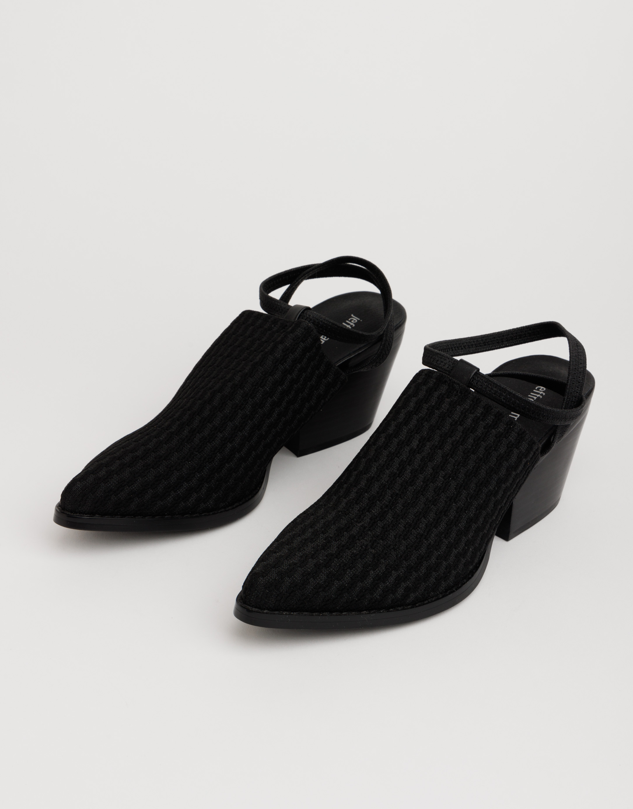 נעלי נשים - Jeffrey Campbell - נעלי בד עם עקב ELASTO - שחור1