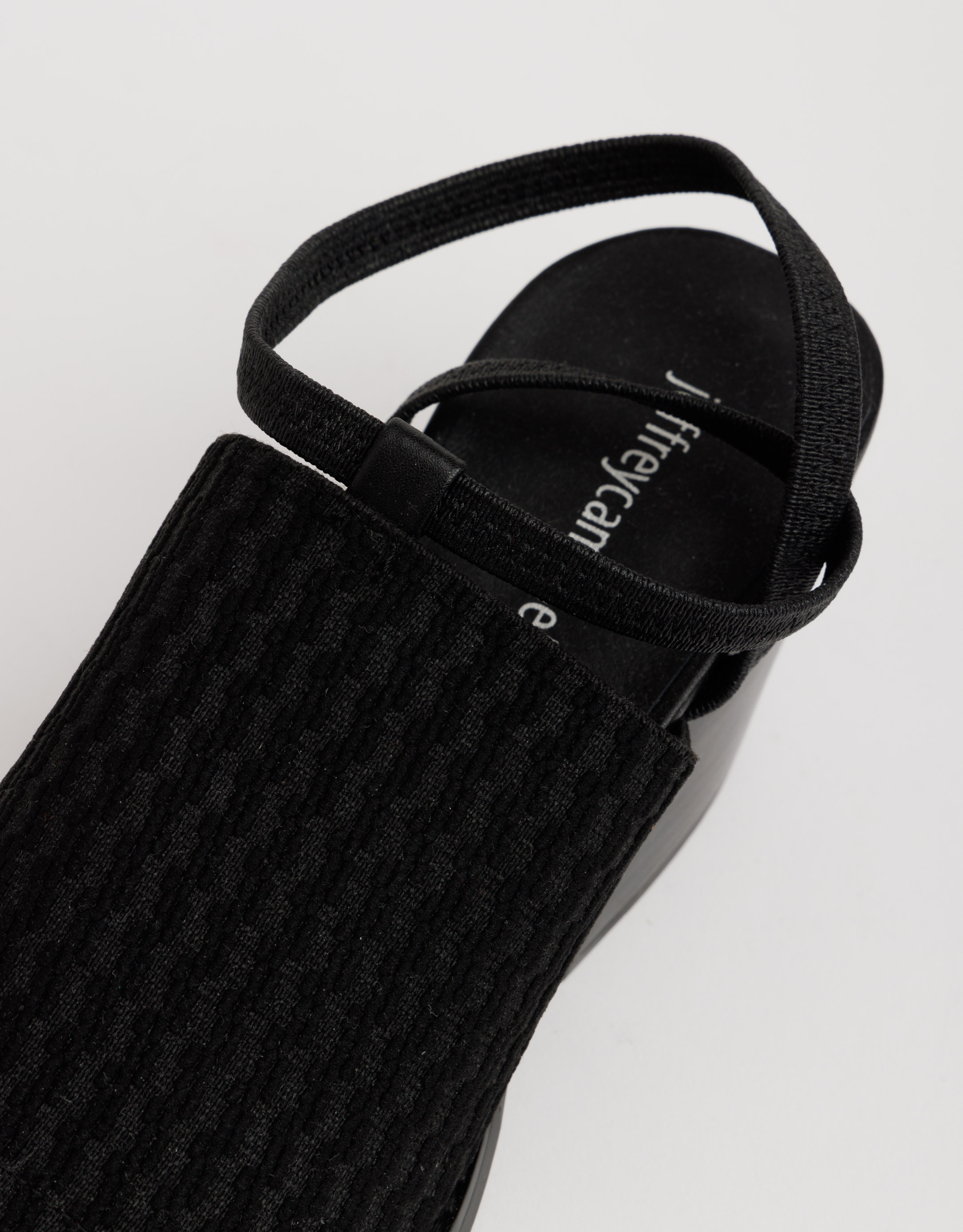 נעלי נשים - Jeffrey Campbell - נעלי בד עם עקב ELASTO - שחור2