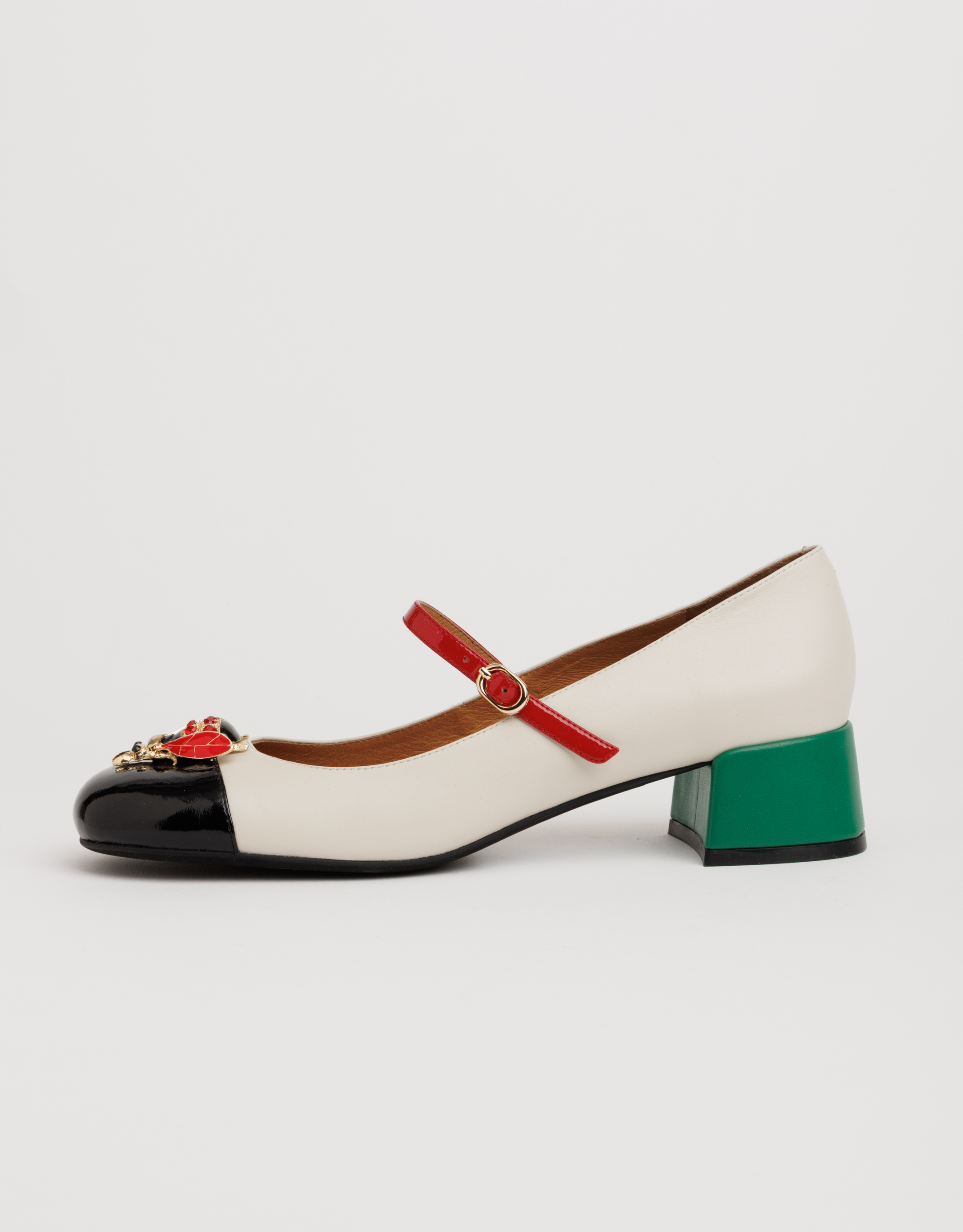 נעלי נשים - Jeffrey Campbell - נעלי בובה JITTERBURG - לבן   שחור3