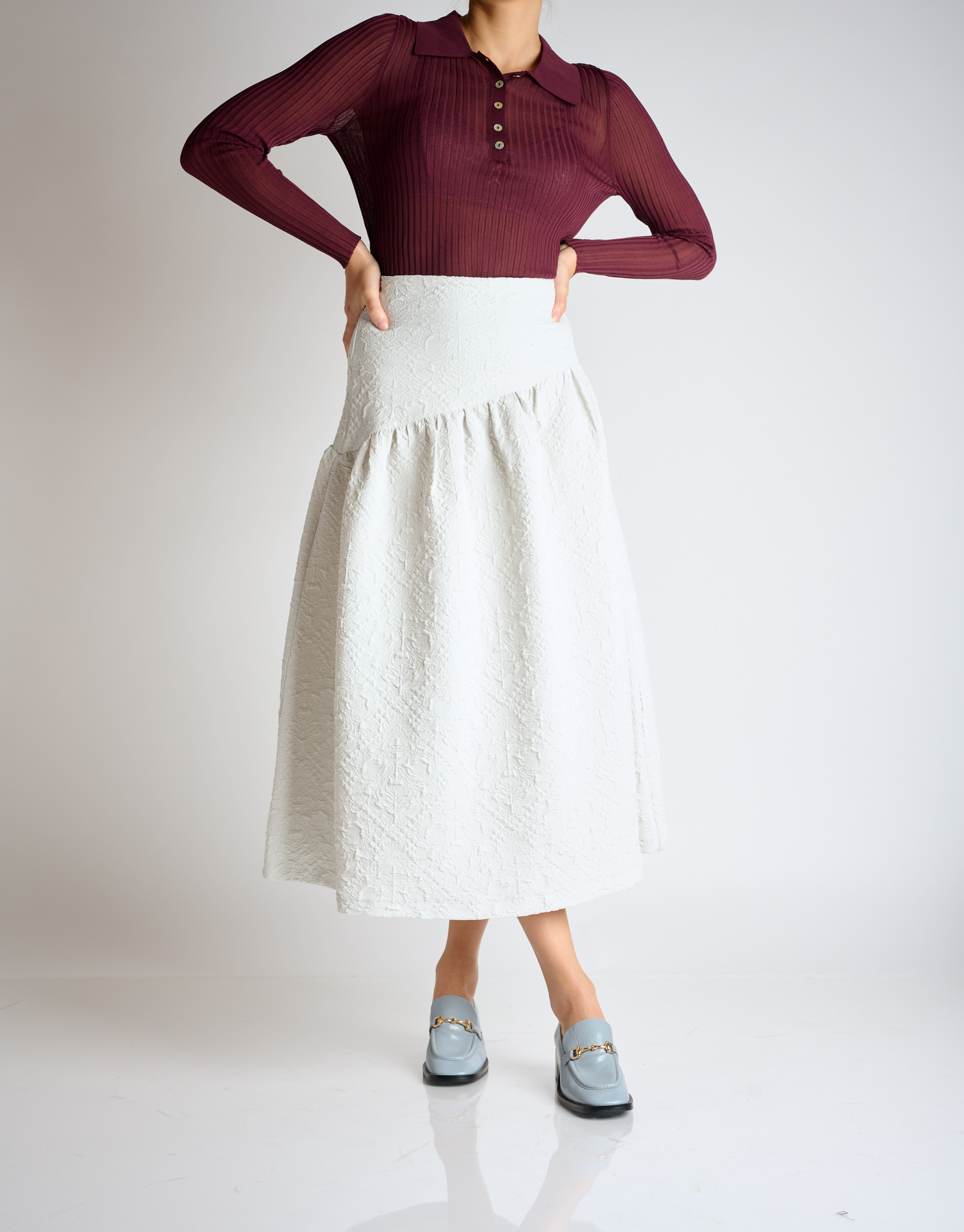 נעלי נשים - Jeffrey Campbell - מוקסינים עם עקב REID - תכלת4