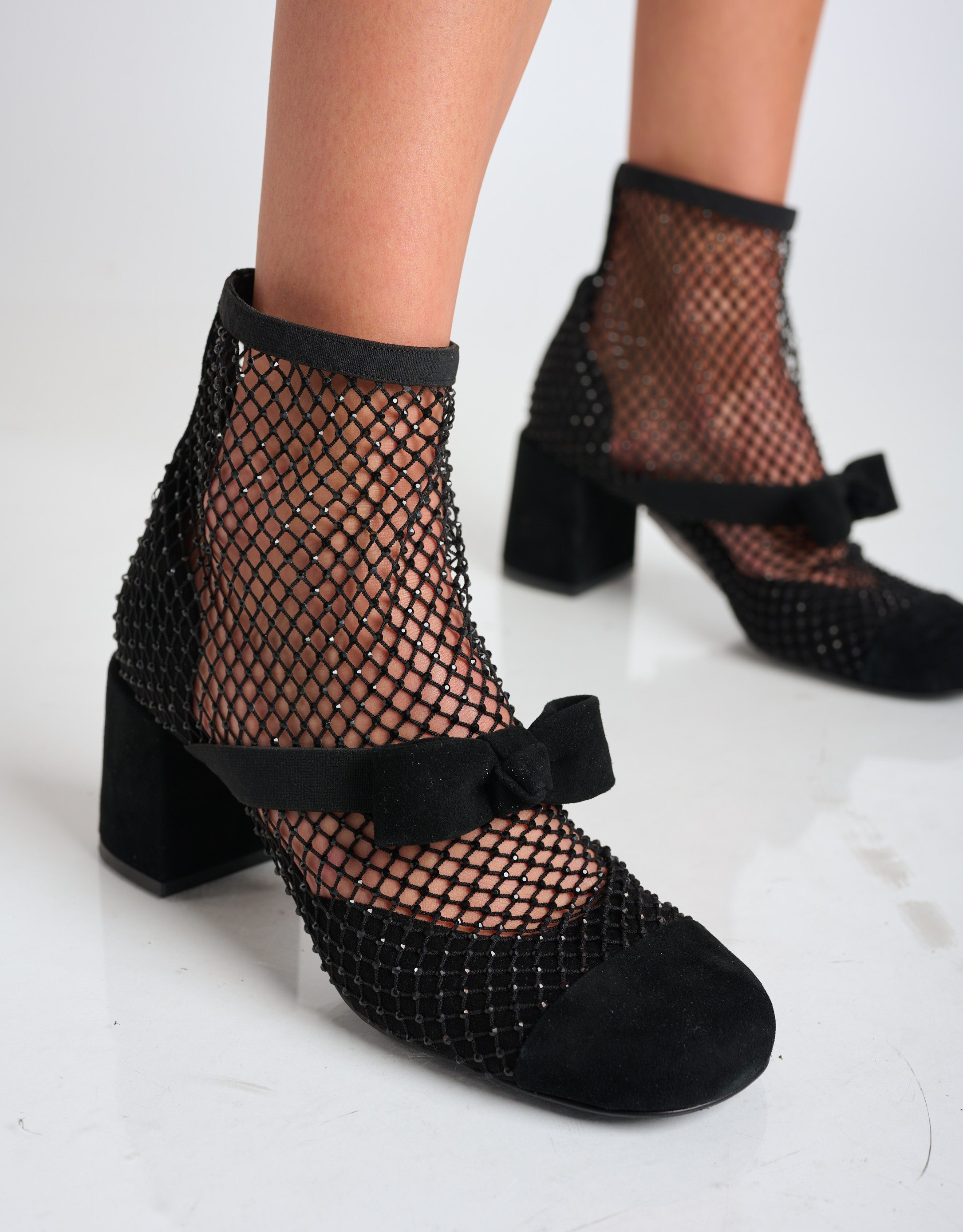 נעלי נשים - Jeffrey Campbell - מגפוני רשת TRELLIS - שחור3