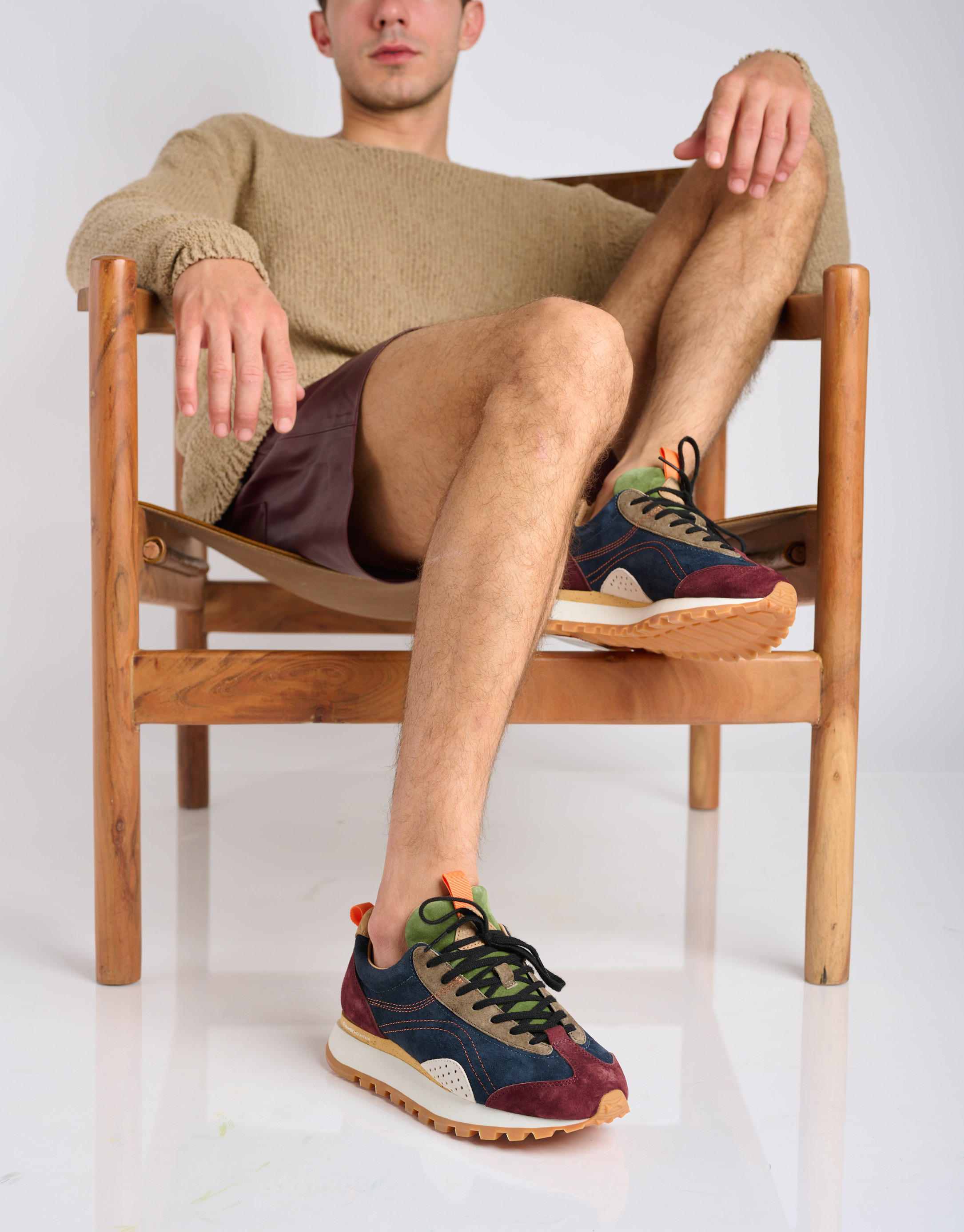 נעלי גברים - Flower Mountain - סניקרס זמש  ASUKA - כחול2