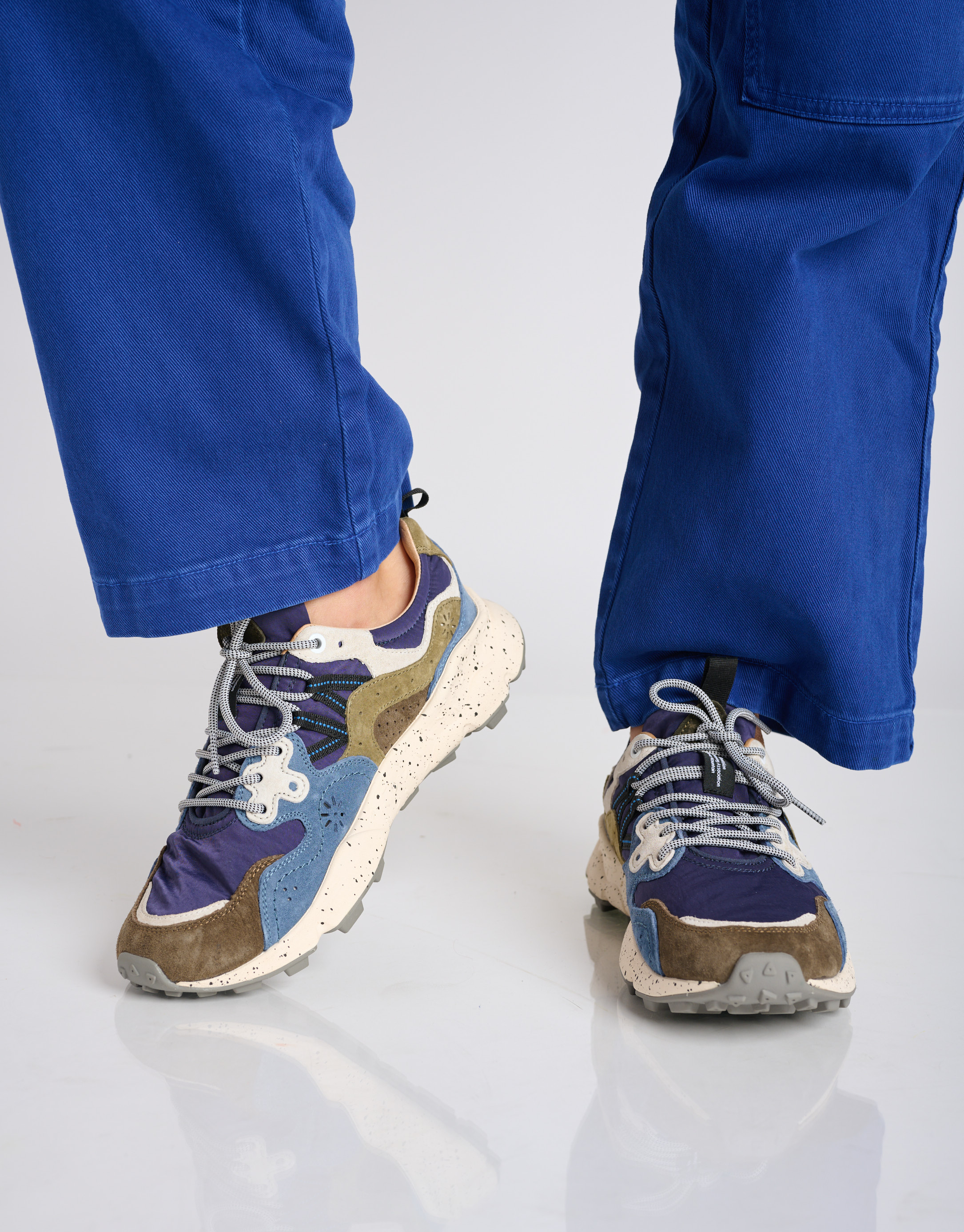 נעלי גברים - Flower Mountain - סניקרס YAMANO 3 - כחול   ירוק3