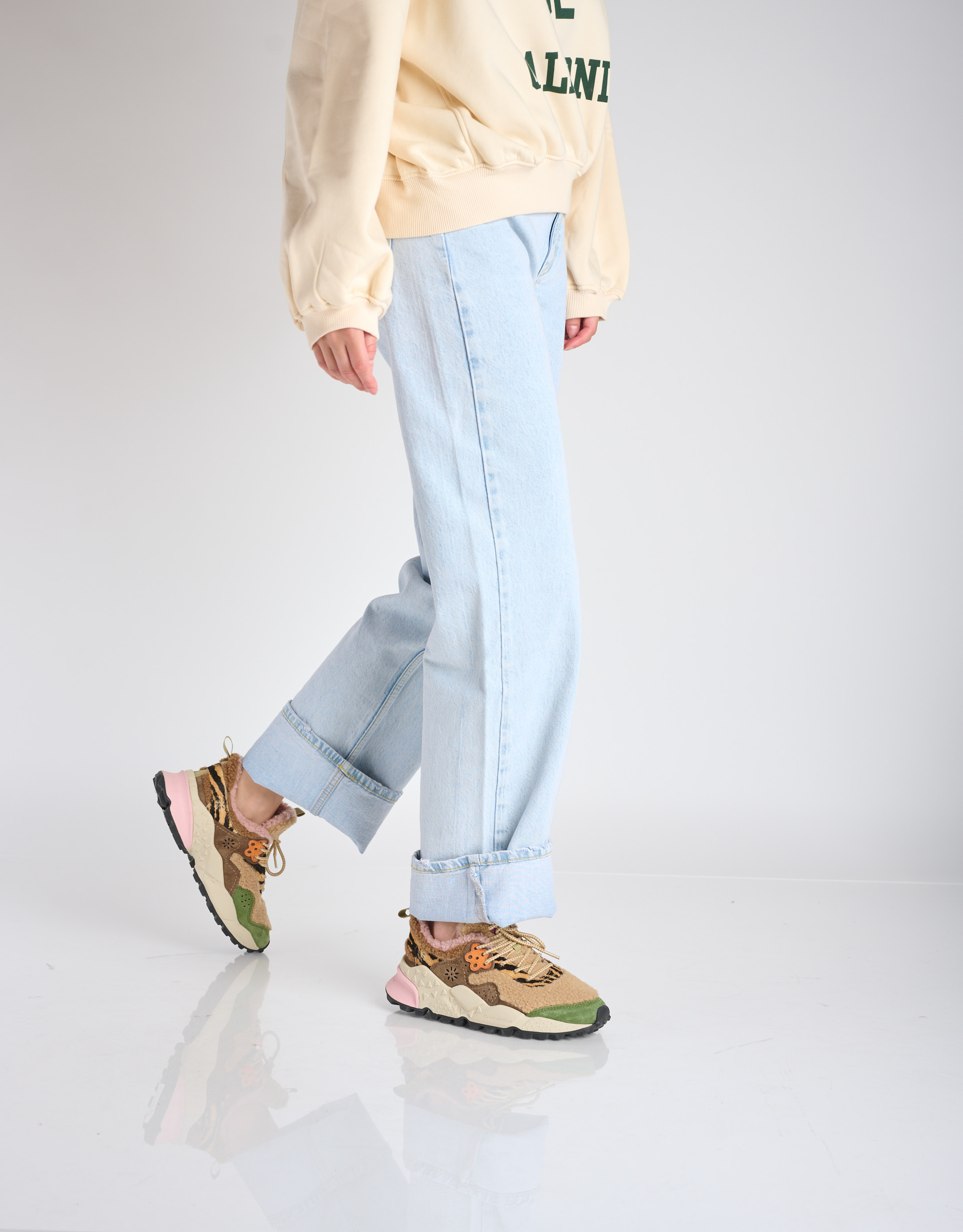 נעלי נשים - Flower Mountain - סניקרס KOTETSU טדי - חום   ירוק2