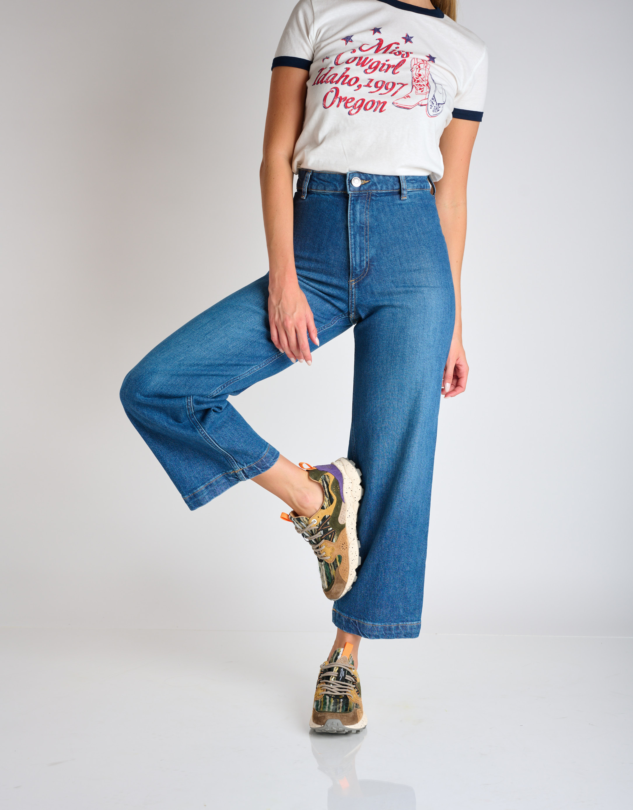 נעלי נשים - Flower Mountain - סניקרס YAMANO3 פסים - ירוק   חום2