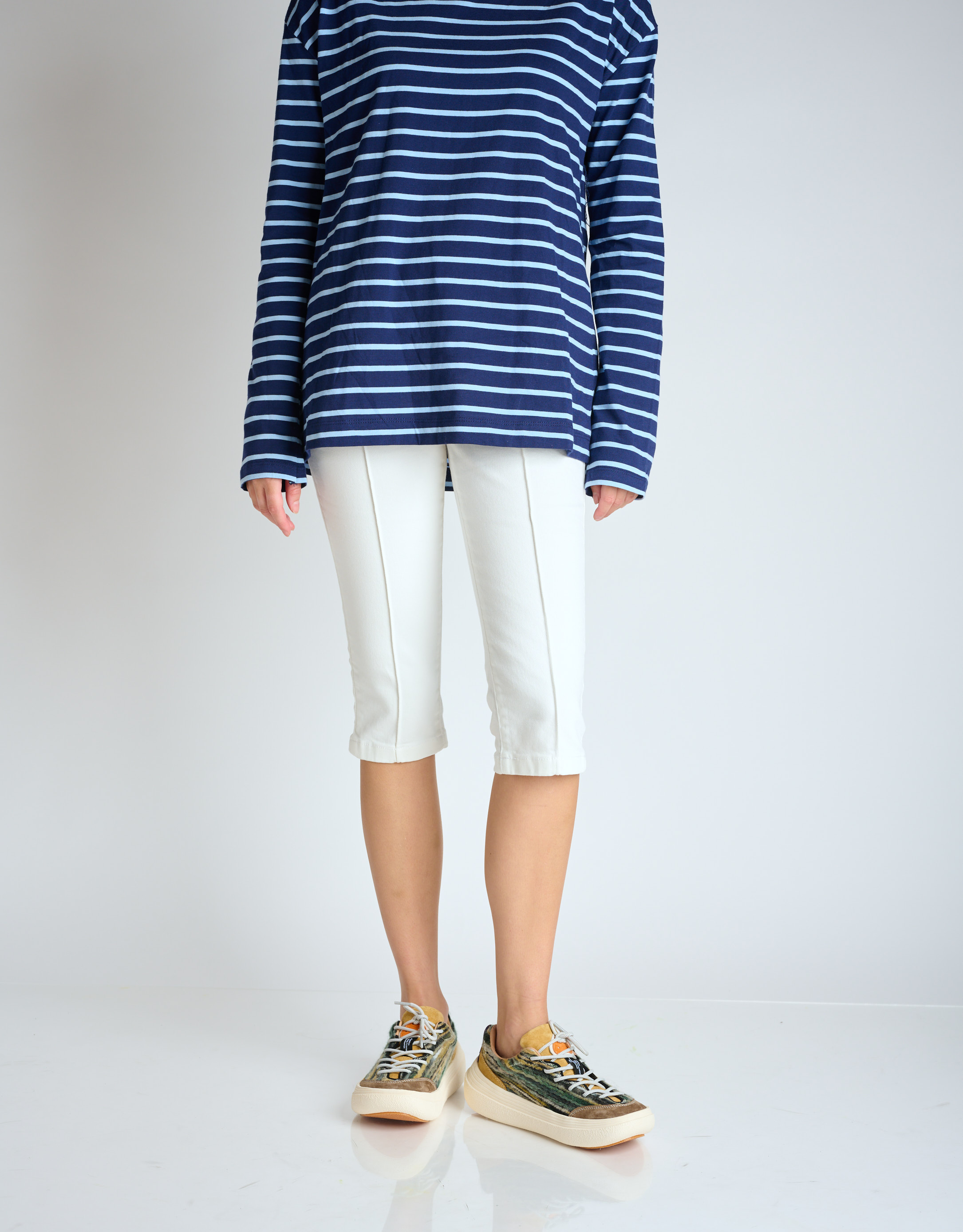 נעלי נשים - Flower Mountain - סניקרס FAMI UNI פסים - חום   ירוק2