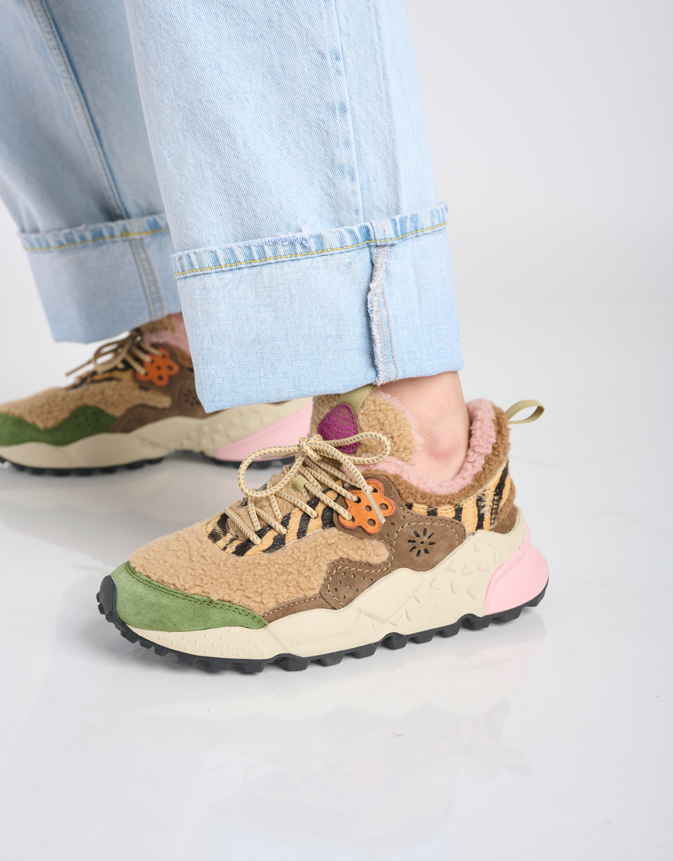 נעלי נשים - Flower Mountain - סניקרס KOTETSU טדי - חום   ירוק3