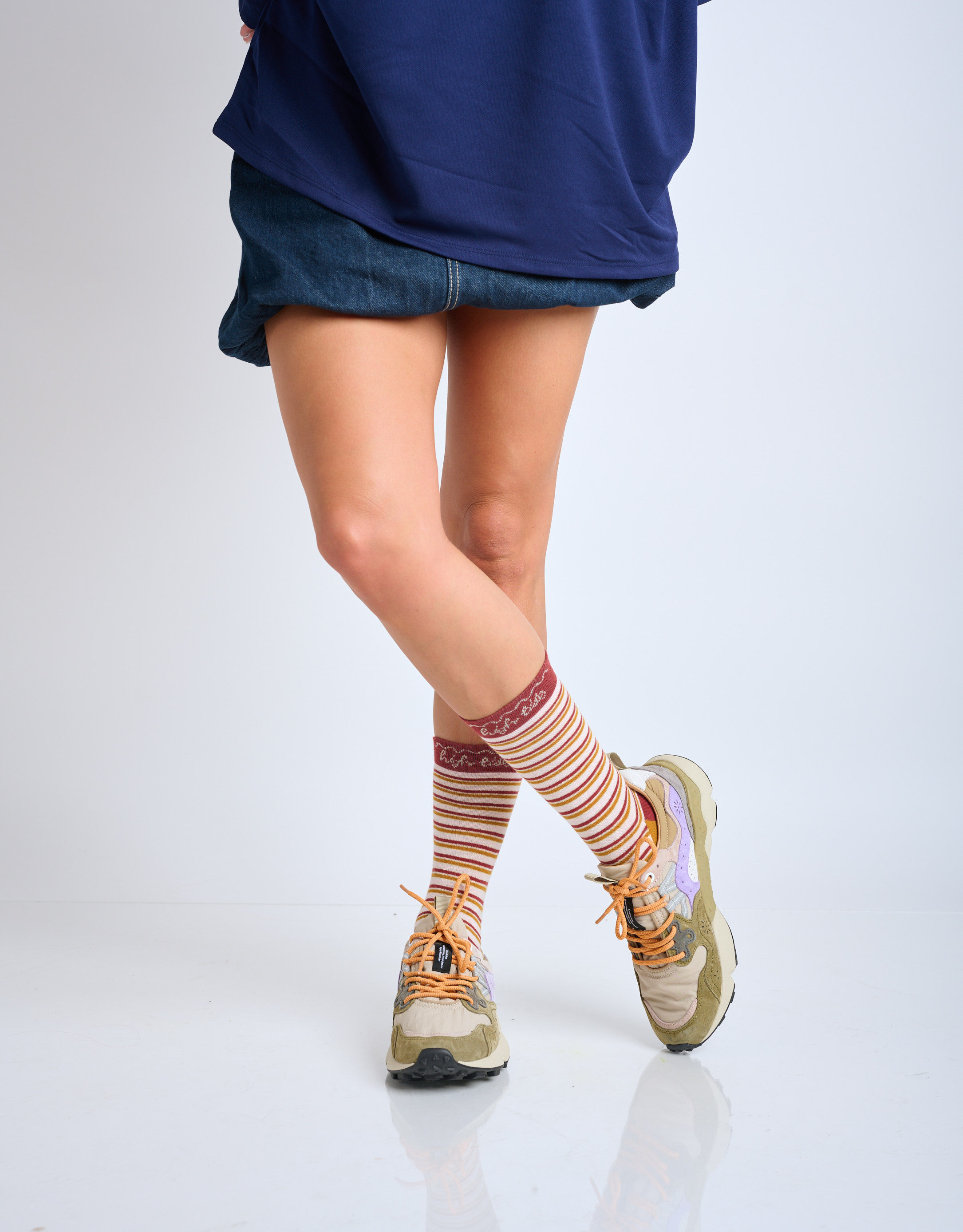 נעלי נשים - Flower Mountain - סניקרס YAMANO 3 - בז'   ירוק1