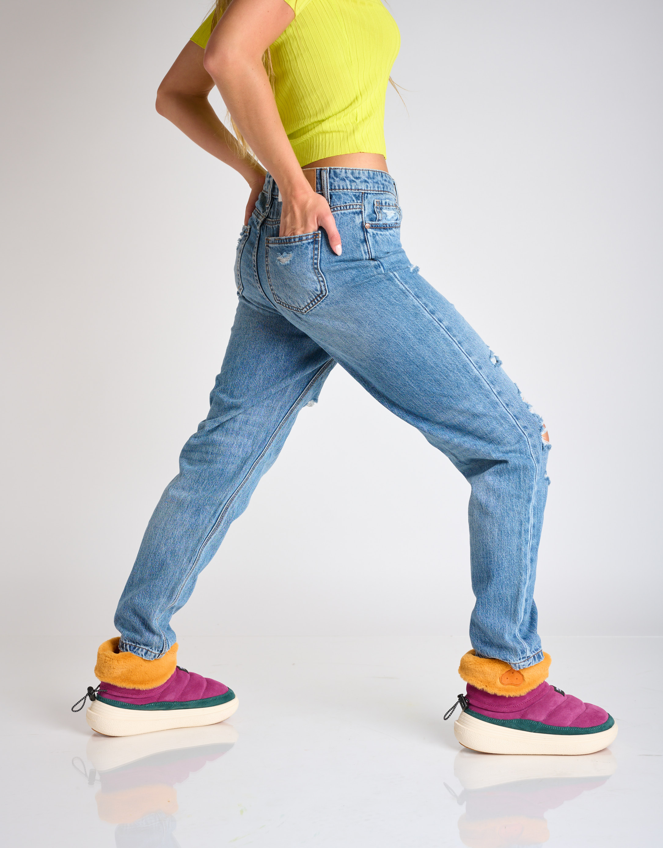 נעלי נשים - Flower Mountain - מגפוני פרווה FAMI MID - סגול2