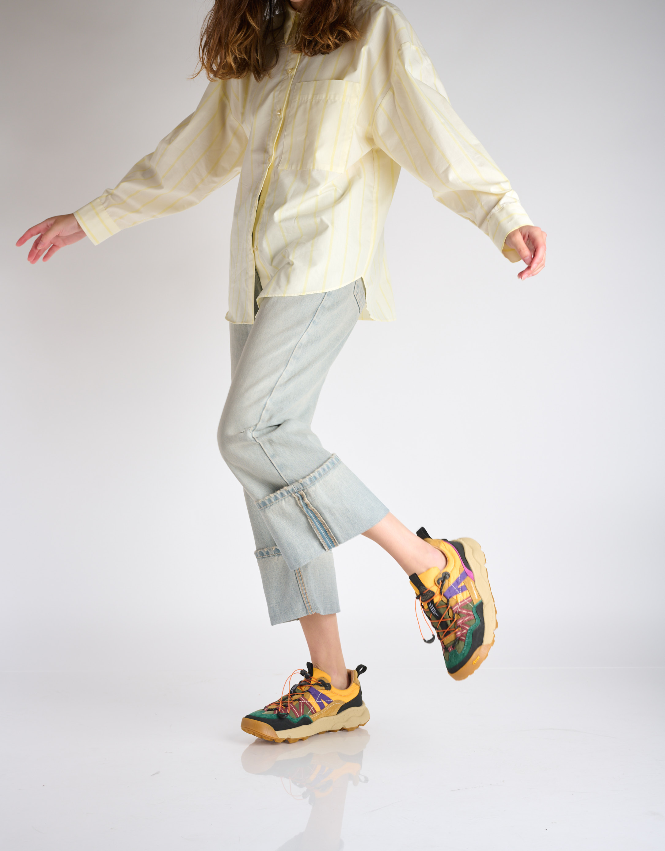 נעלי נשים - Flower Mountain - סניקרס צבעוניות IWANO 2 - צהוב   ירוק2