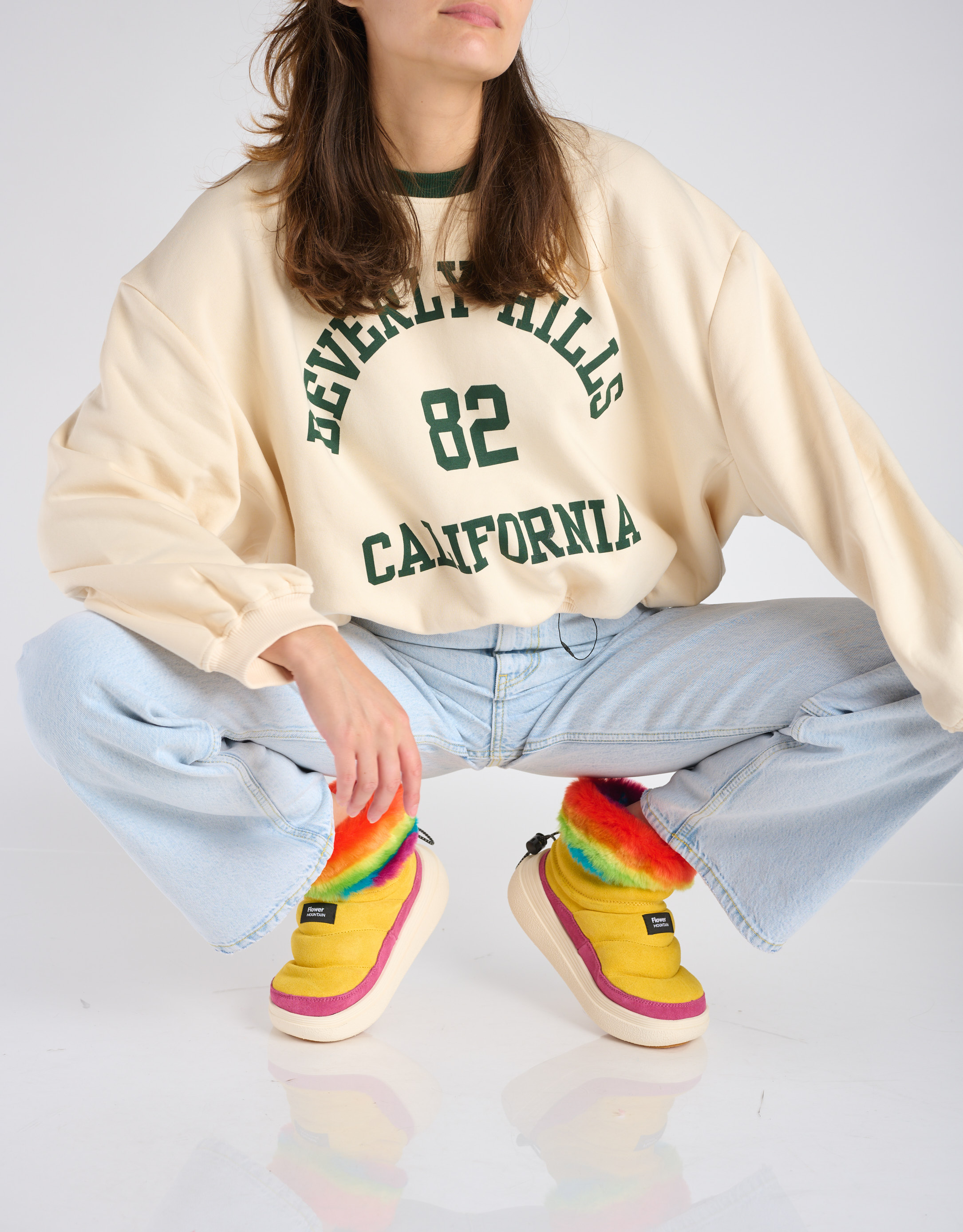 נעלי נשים - Flower Mountain - מגפוני פרווה FAMI MID - צהוב2