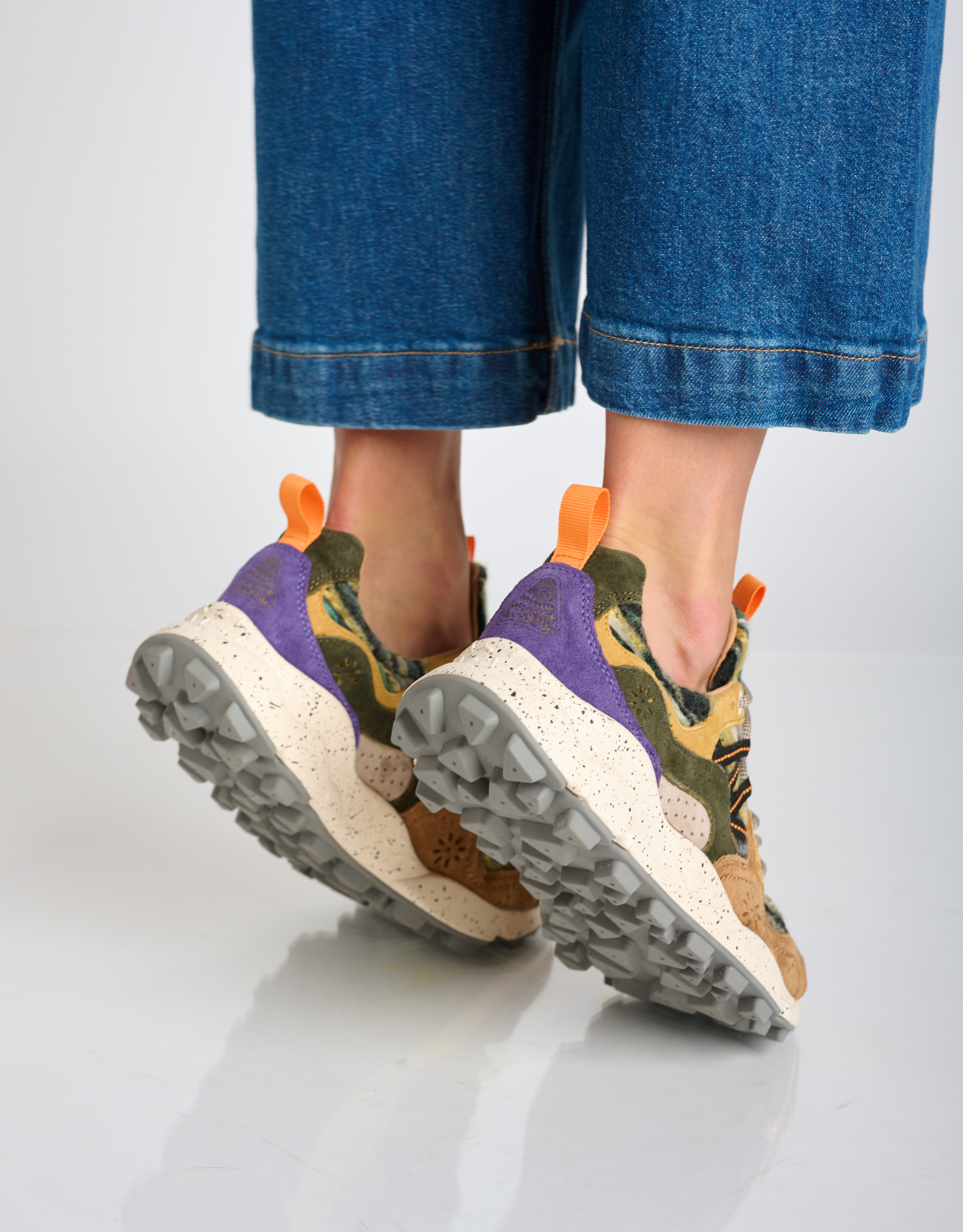 נעלי נשים - Flower Mountain - סניקרס YAMANO3 פסים - ירוק   חום4