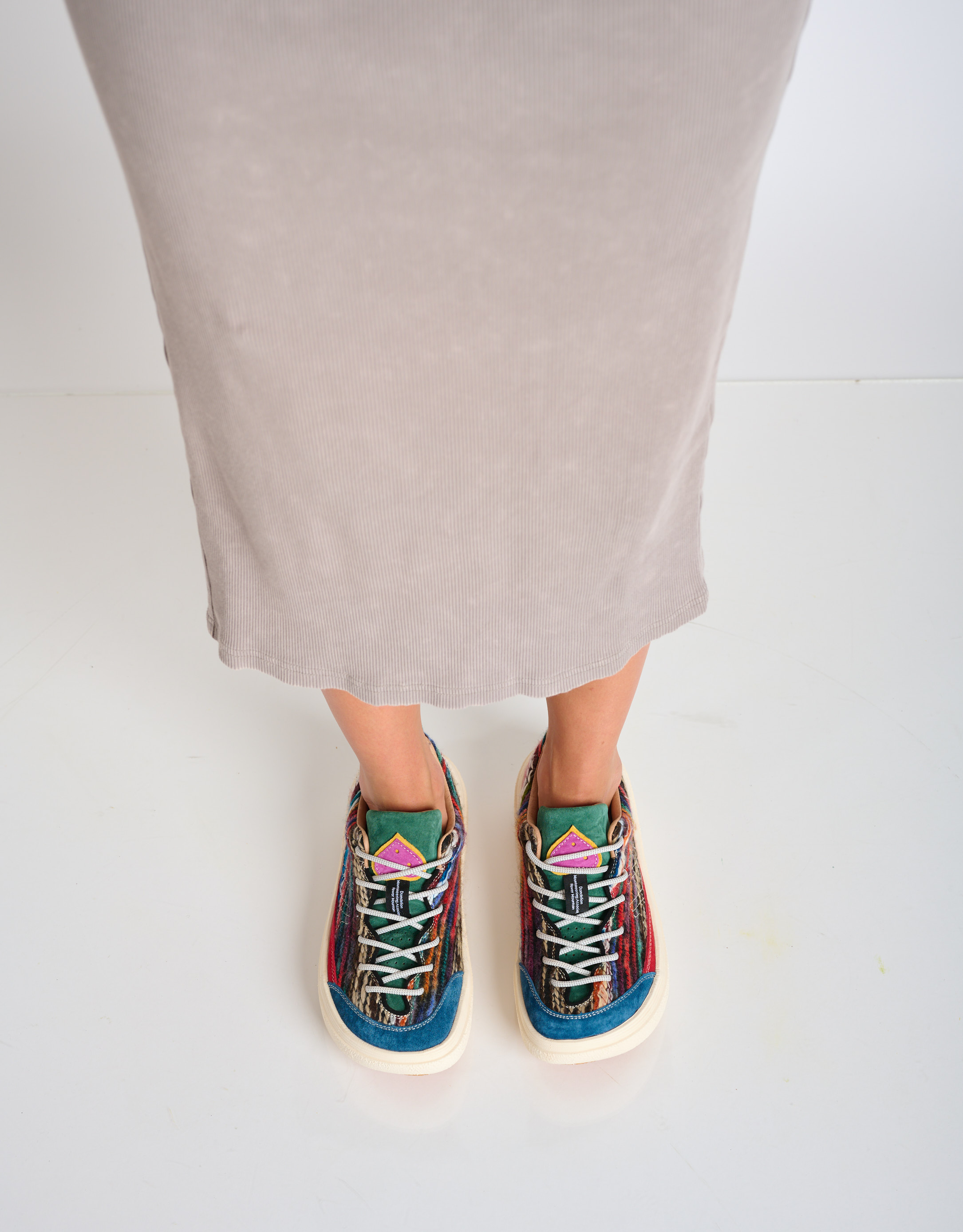 נעלי נשים - Flower Mountain - סניקרס FAMI UNI פסים - כחול   אדום3