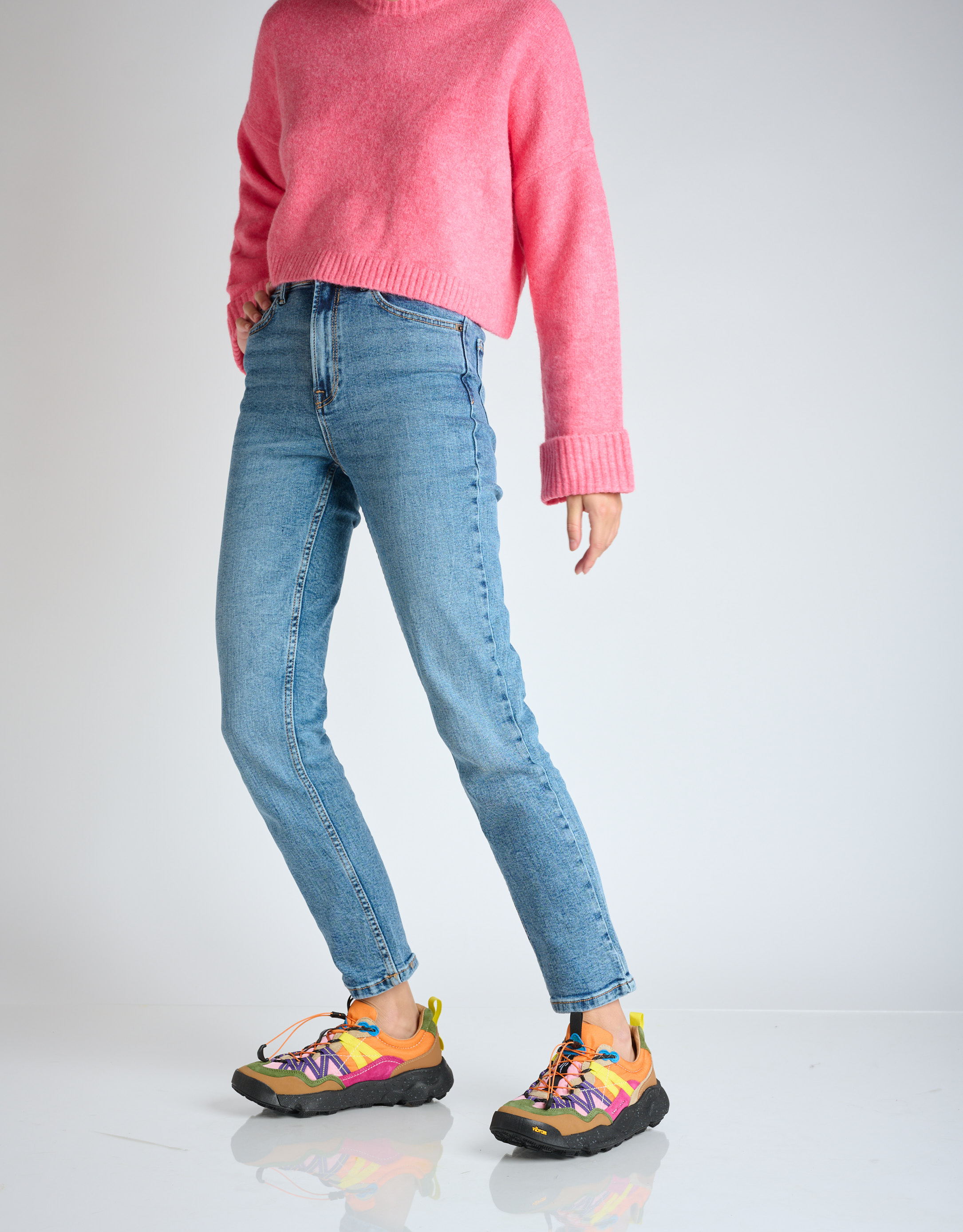 נעלי נשים - Flower Mountain - סניקרס צבעוניות IWANO 2 - כתום   ורוד3