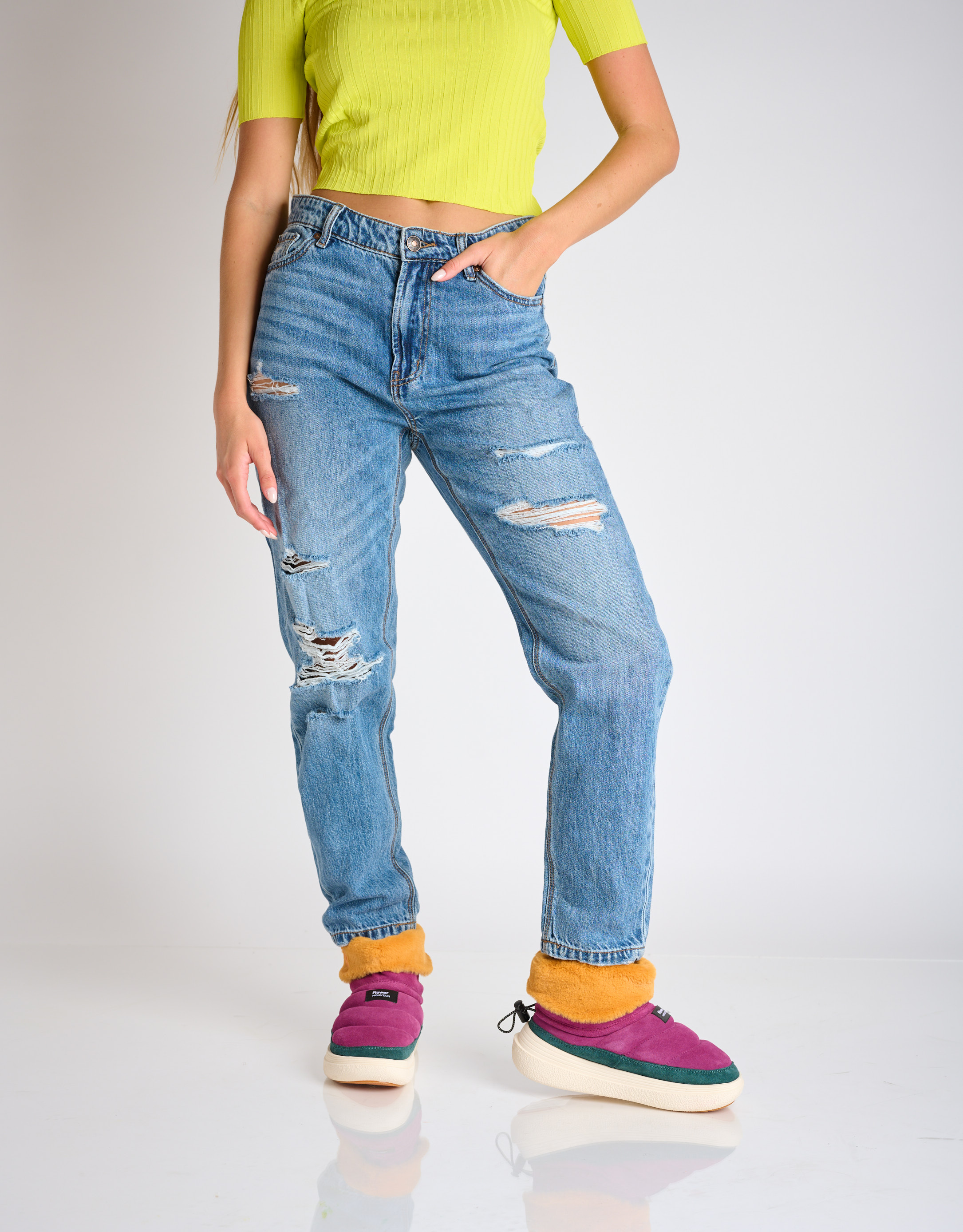 נעלי נשים - Flower Mountain - מגפוני פרווה FAMI MID - סגול3