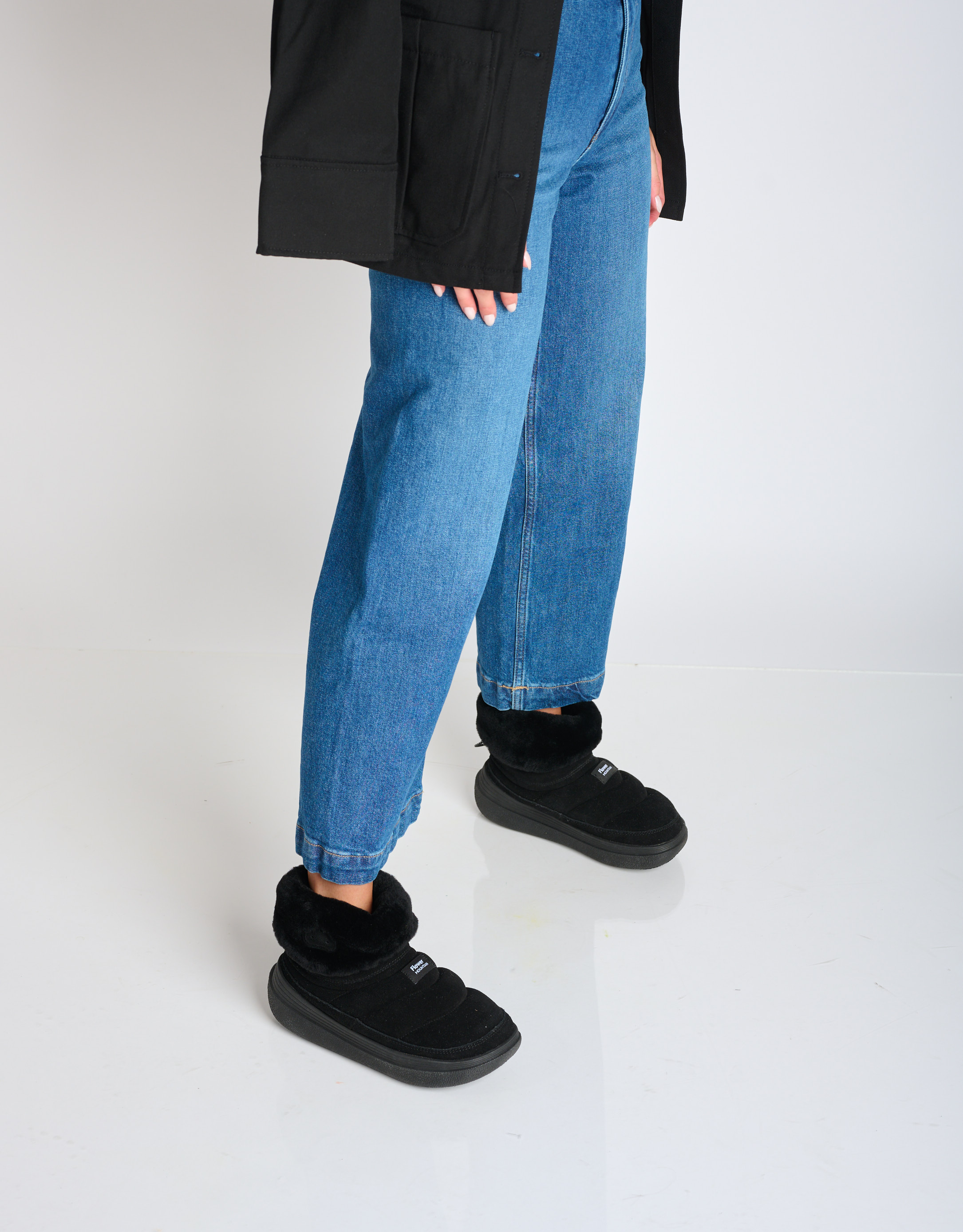 נעלי נשים - Flower Mountain - מגפוני פרווה FAMI MID - שחור2