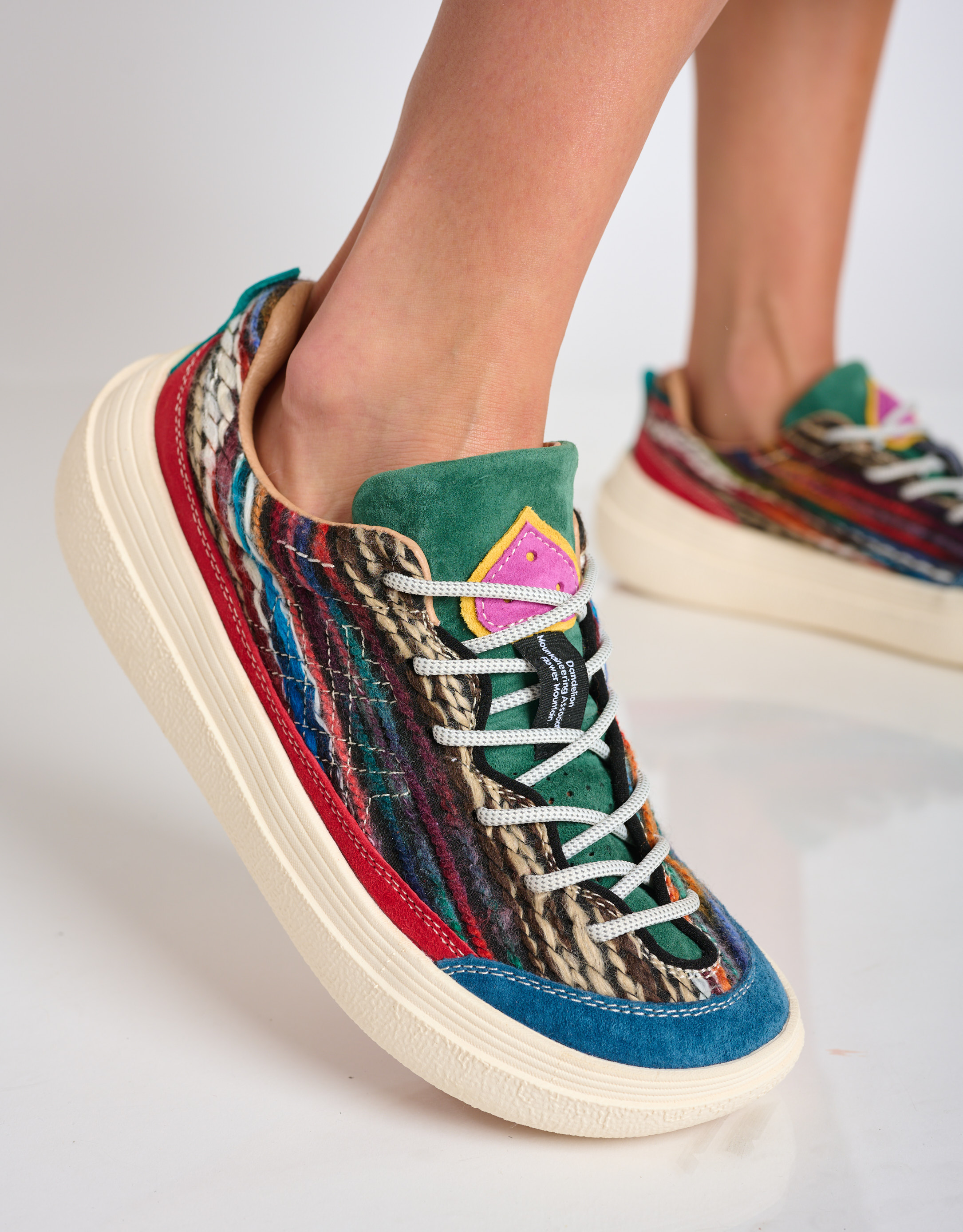 נעלי נשים - Flower Mountain - סניקרס FAMI UNI פסים - כחול   אדום4