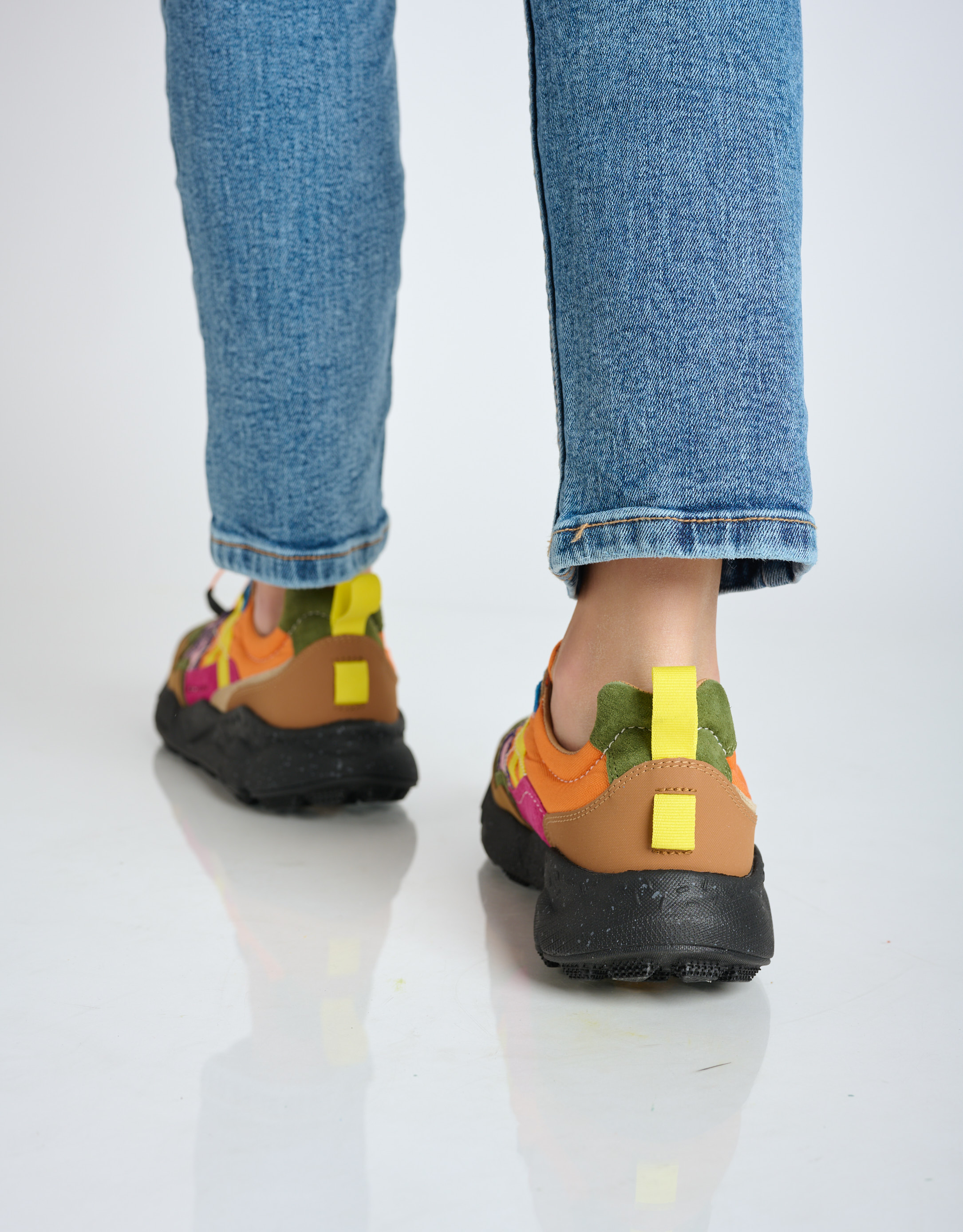 נעלי נשים - Flower Mountain - סניקרס צבעוניות IWANO 2 - כתום   ורוד4