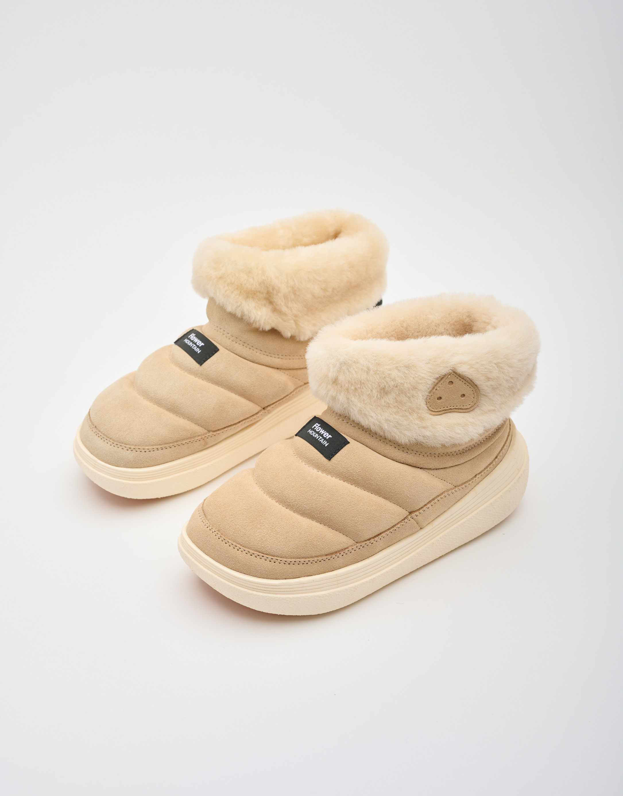 נעלי נשים - Flower Mountain - מגפוני פרווה FAMI MID - בז'3