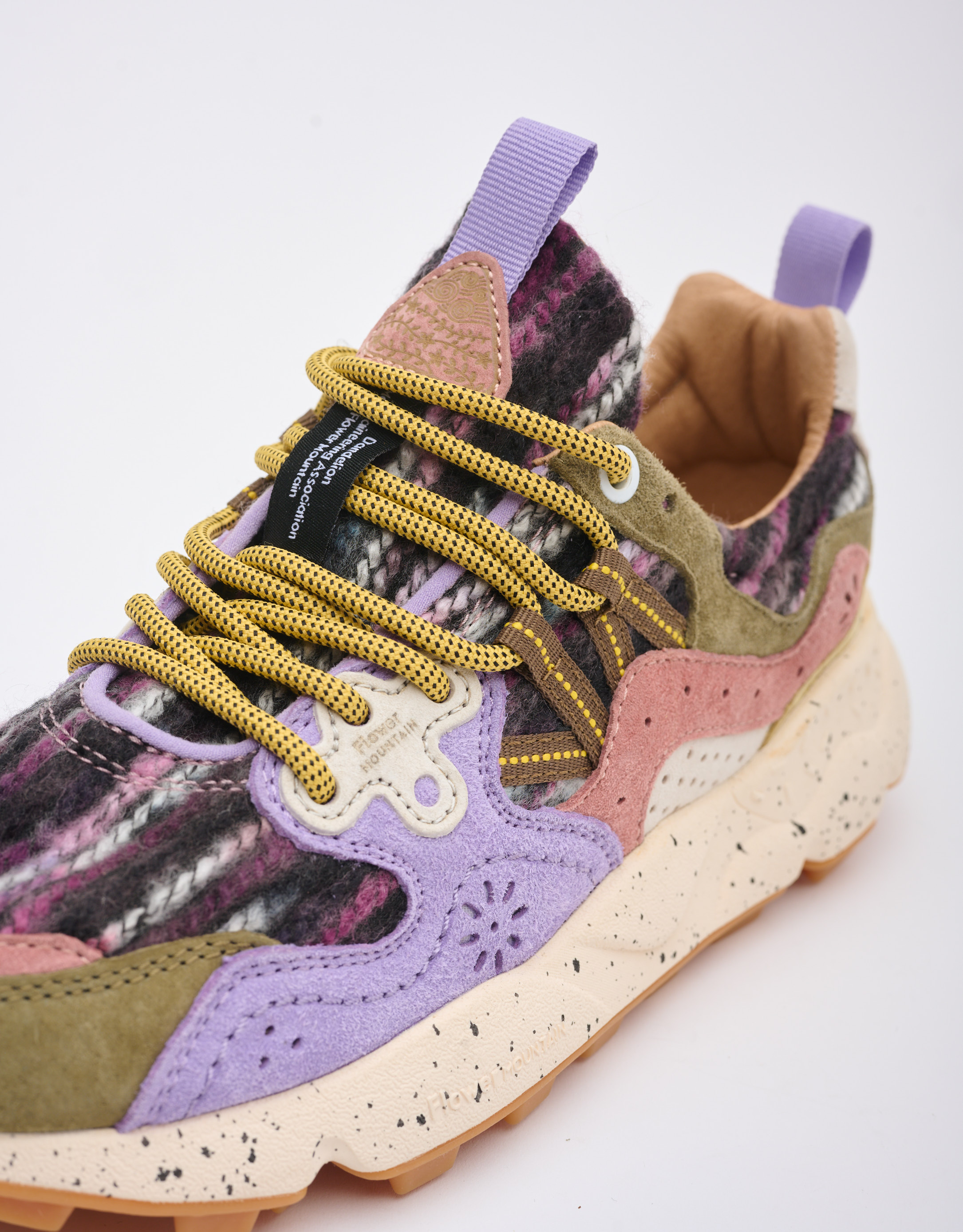 נעלי נשים - Flower Mountain - סניקרס YAMANO3 פסים - סגול   ירוק3