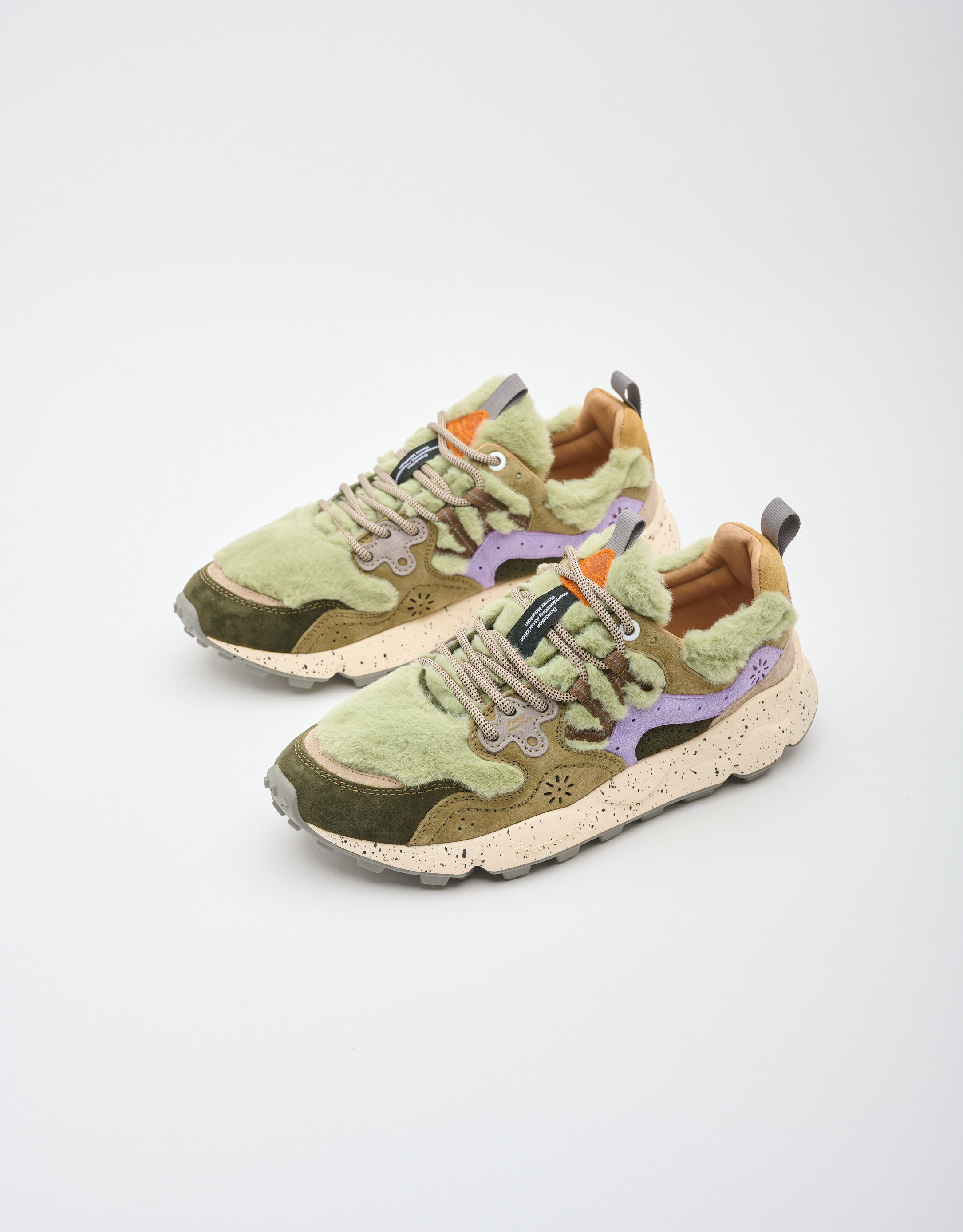 נעלי נשים - Flower Mountain - סניקרס YAMANO 3 פרוותי - ירוק4