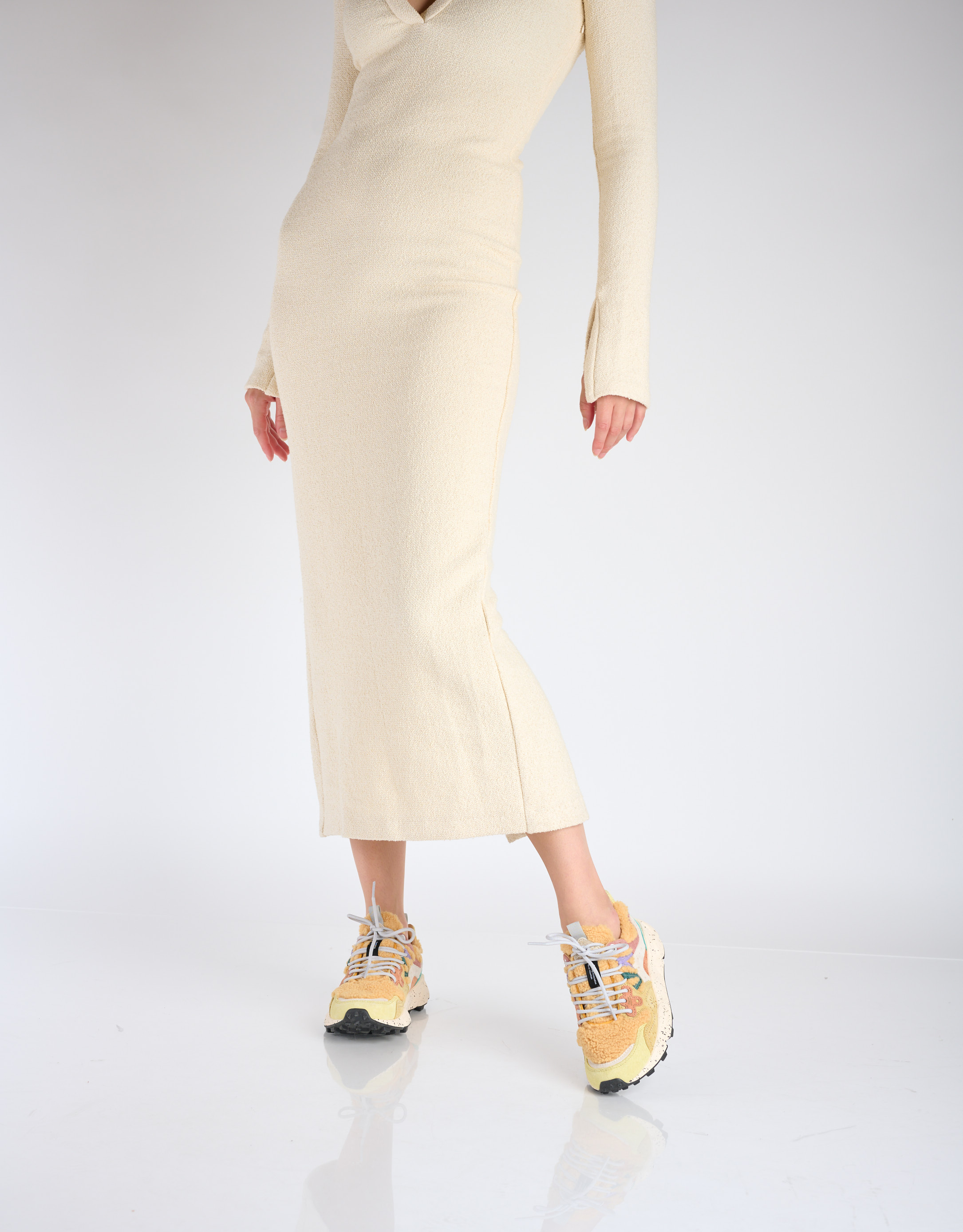 נעלי נשים - Flower Mountain - סניקרס YAMANO 3 טדי - צהוב2