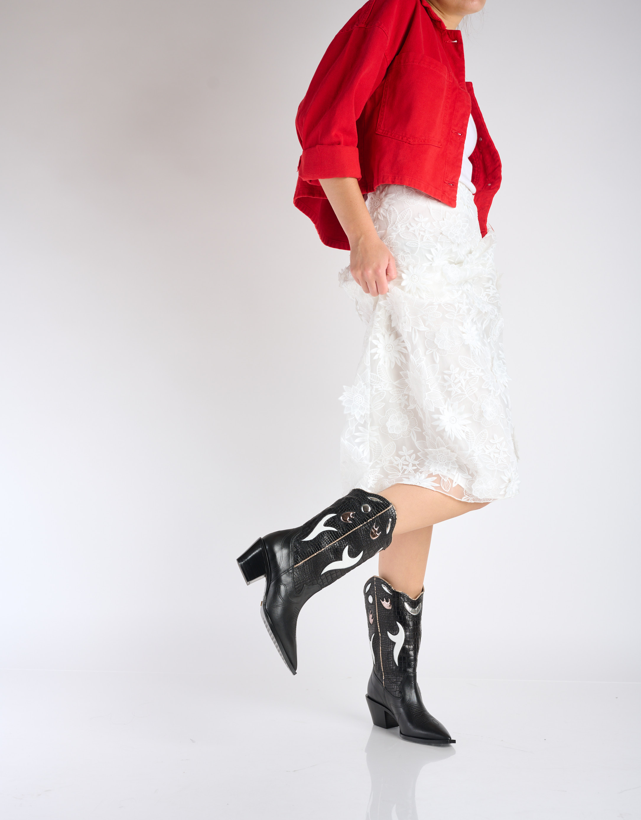 נעלי נשים - Vicenza - מגפי בוקרים גבוהים MONTRE - שחור2