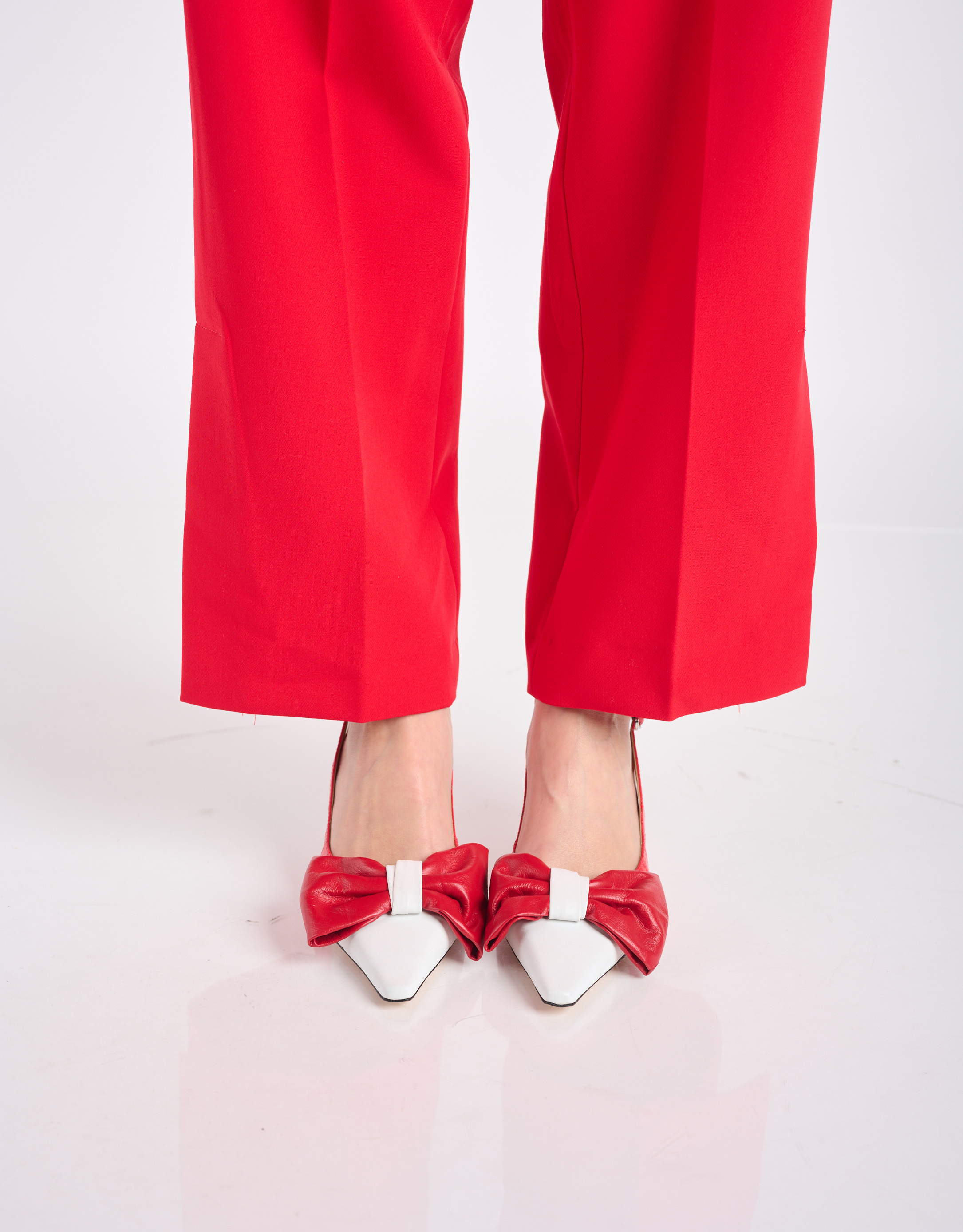 נעלי נשים - Vicenza - נעלי סירה עם פפיון JAPAO - אדום   לבן4
