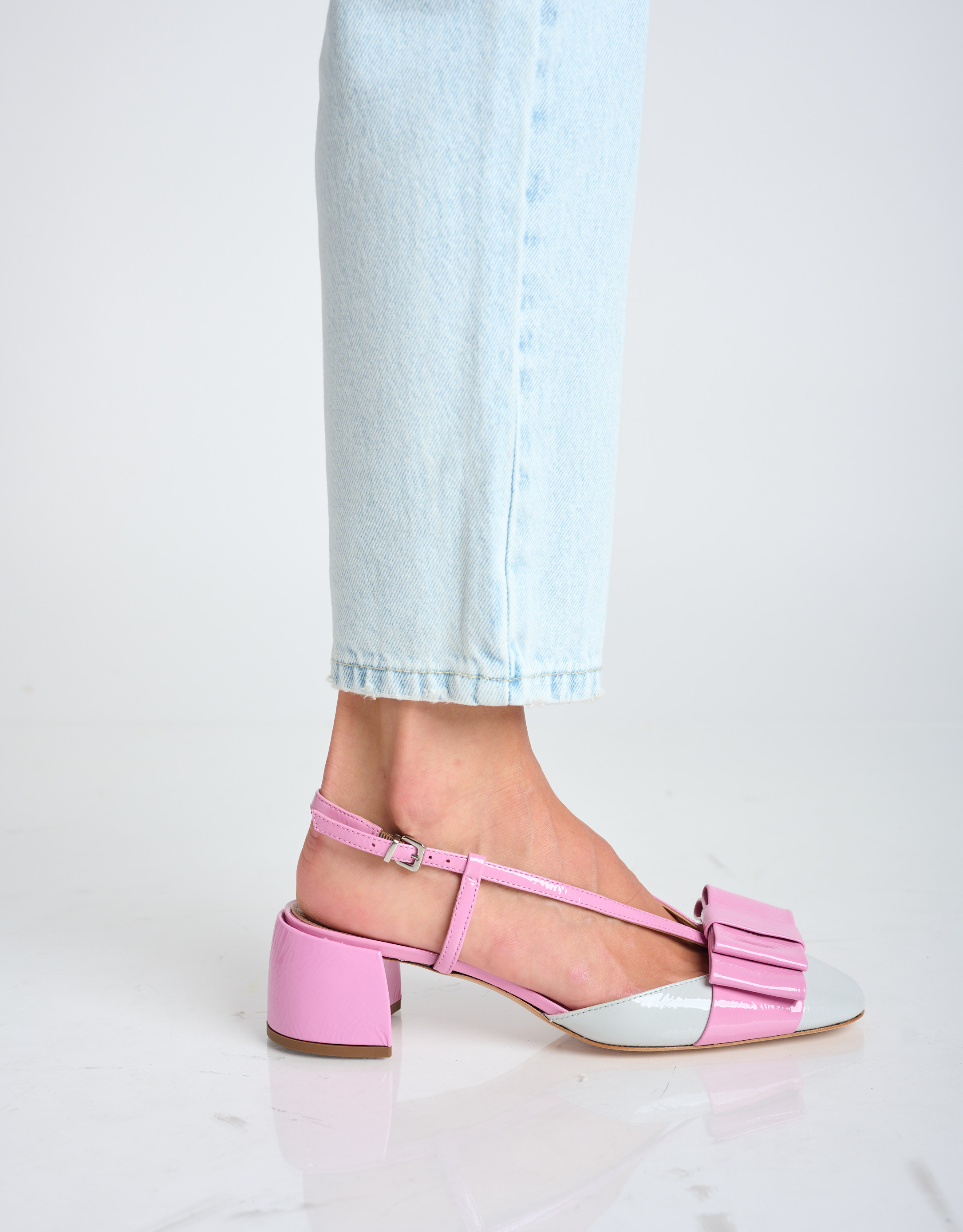 נעלי נשים - Vicenza - נעלי סירה עם פפיון CARIBE - ורוד   לבן2