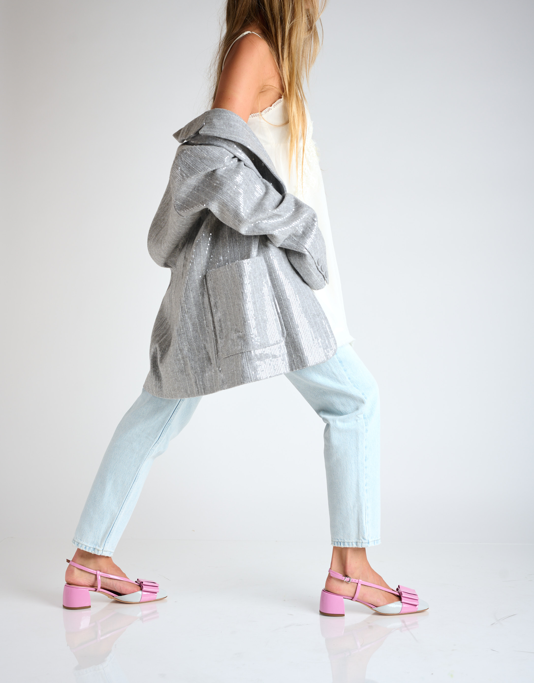 נעלי נשים - Vicenza - נעלי סירה עם פפיון CARIBE - ורוד   לבן3