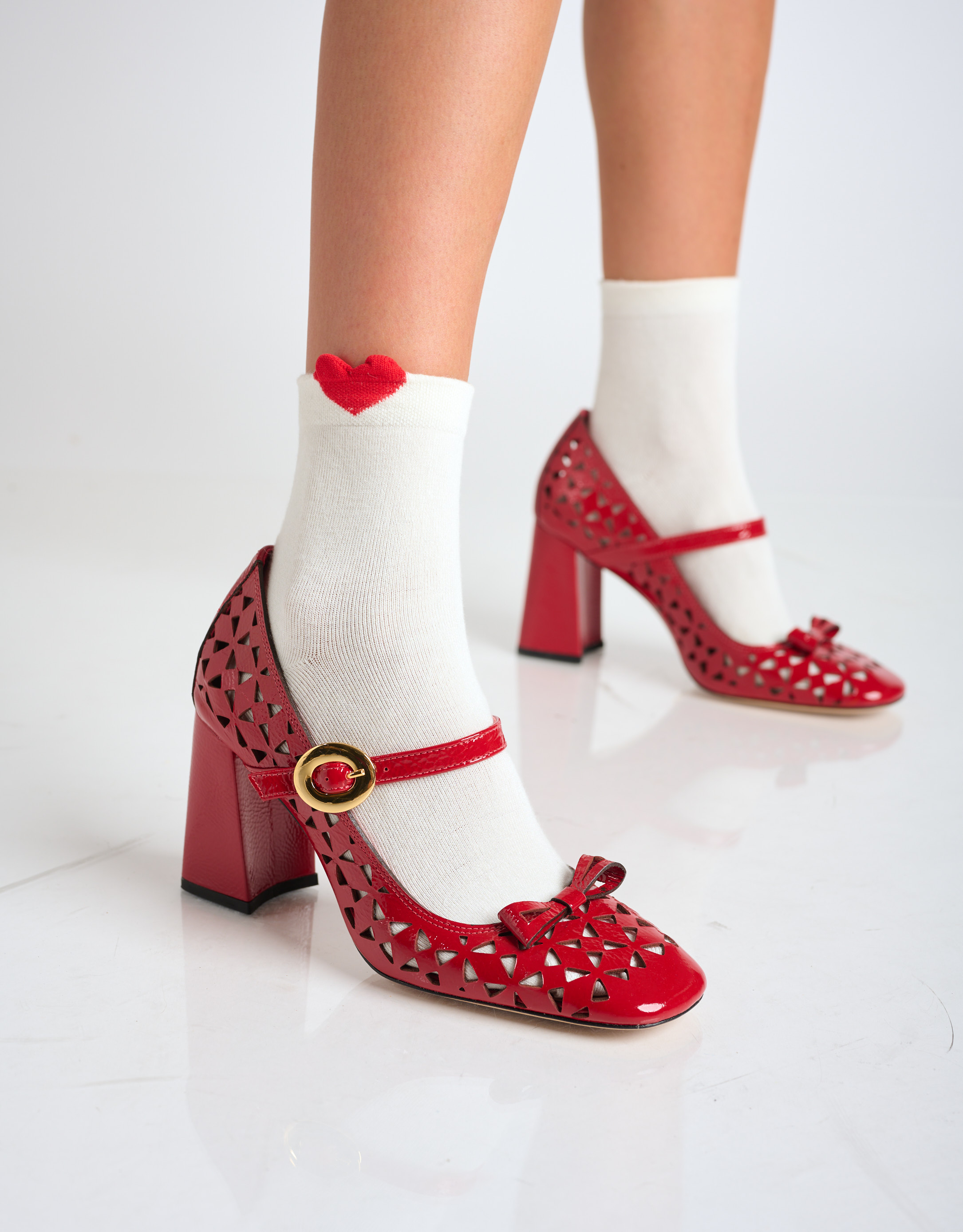 נעלי נשים - Vicenza - נעלי בובה עם עקב  ANATOLI - אדום3
