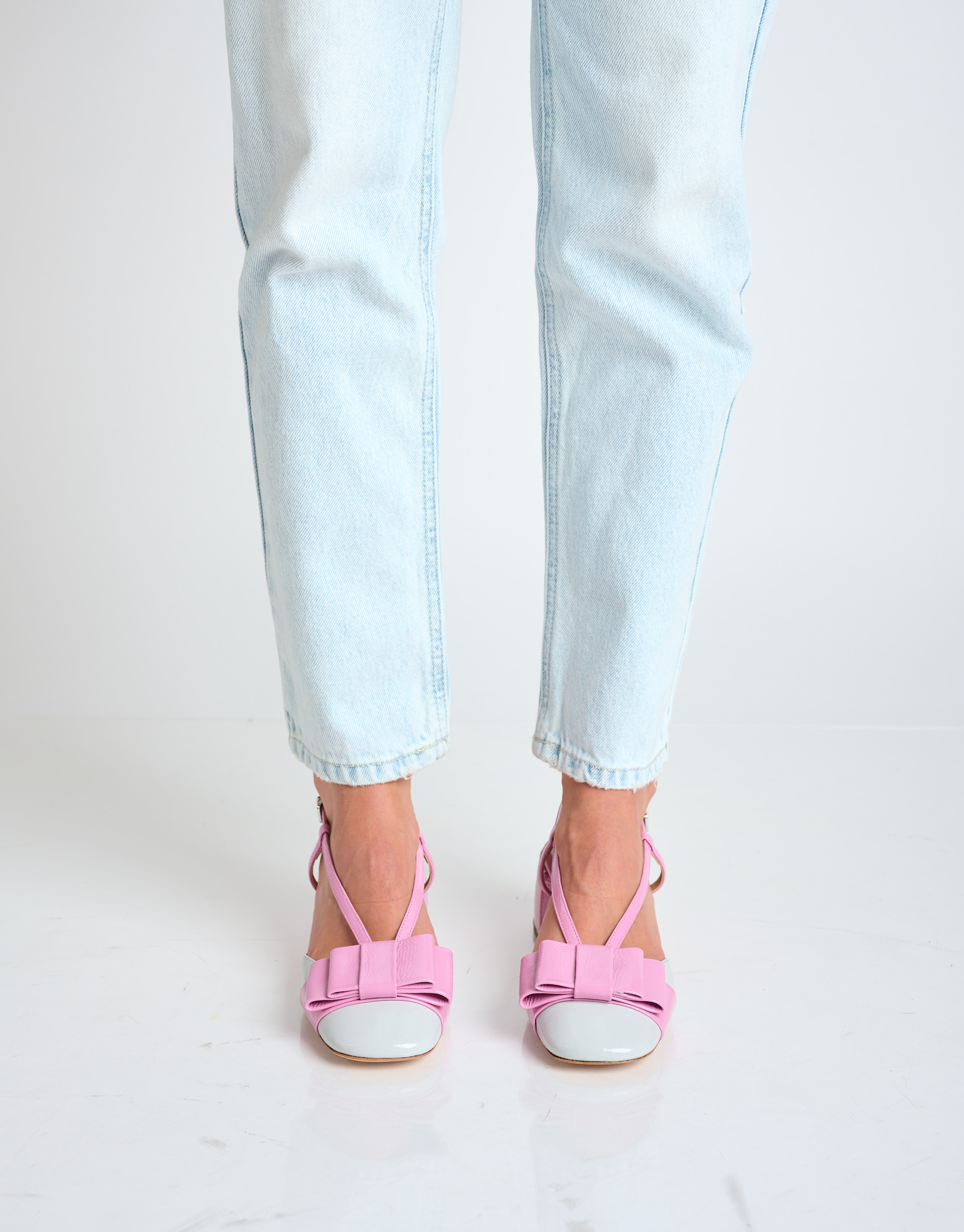 נעלי נשים - Vicenza - נעלי סירה עם פפיון CARIBE - ורוד   לבן4