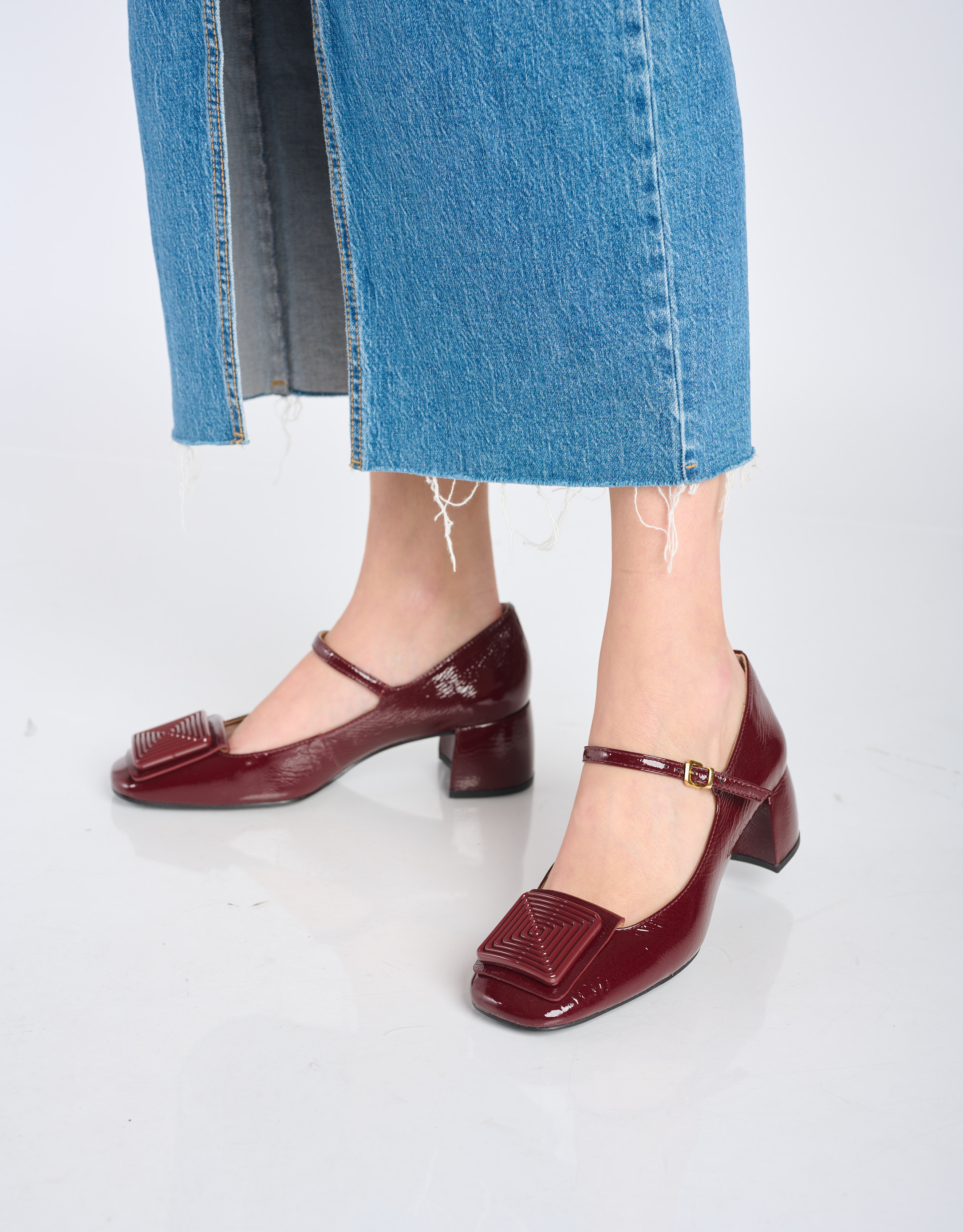 נעלי נשים - Vicenza - נעלי בובה עם עקב CARIBE - בורדו2