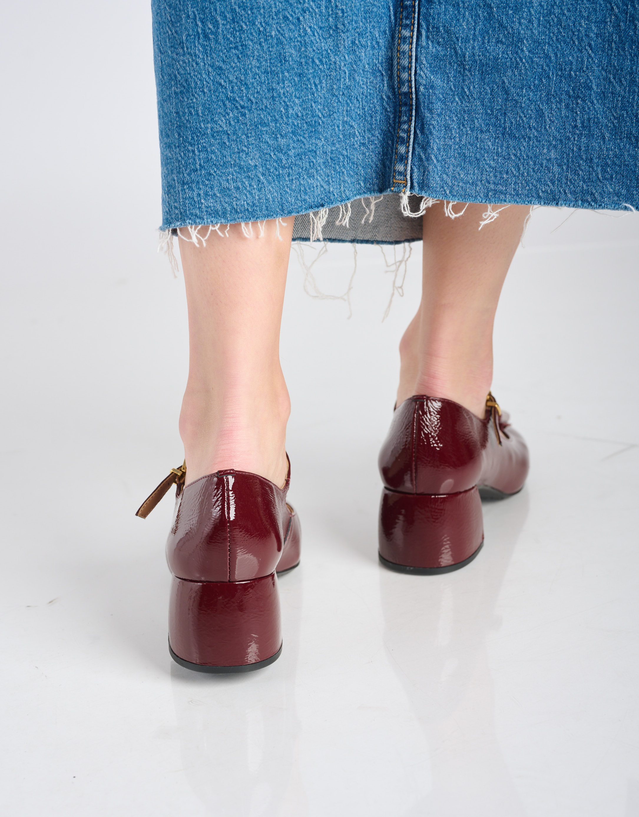 נעלי נשים - Vicenza - נעלי בובה עם עקב CARIBE - בורדו4