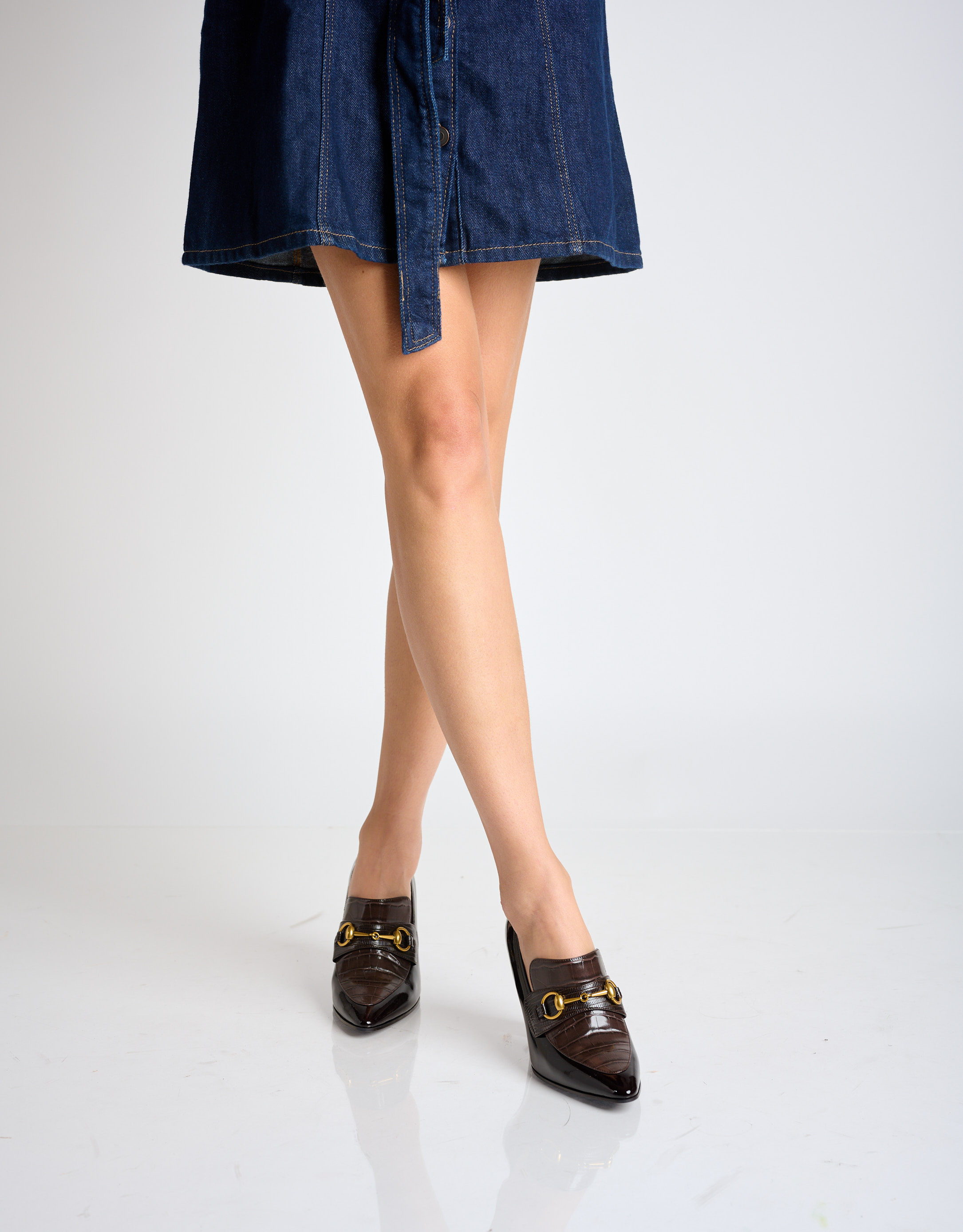 נעלי נשים - Jeffrey Campbell - נעלי עקב משולב ETIQUETTE - חום1